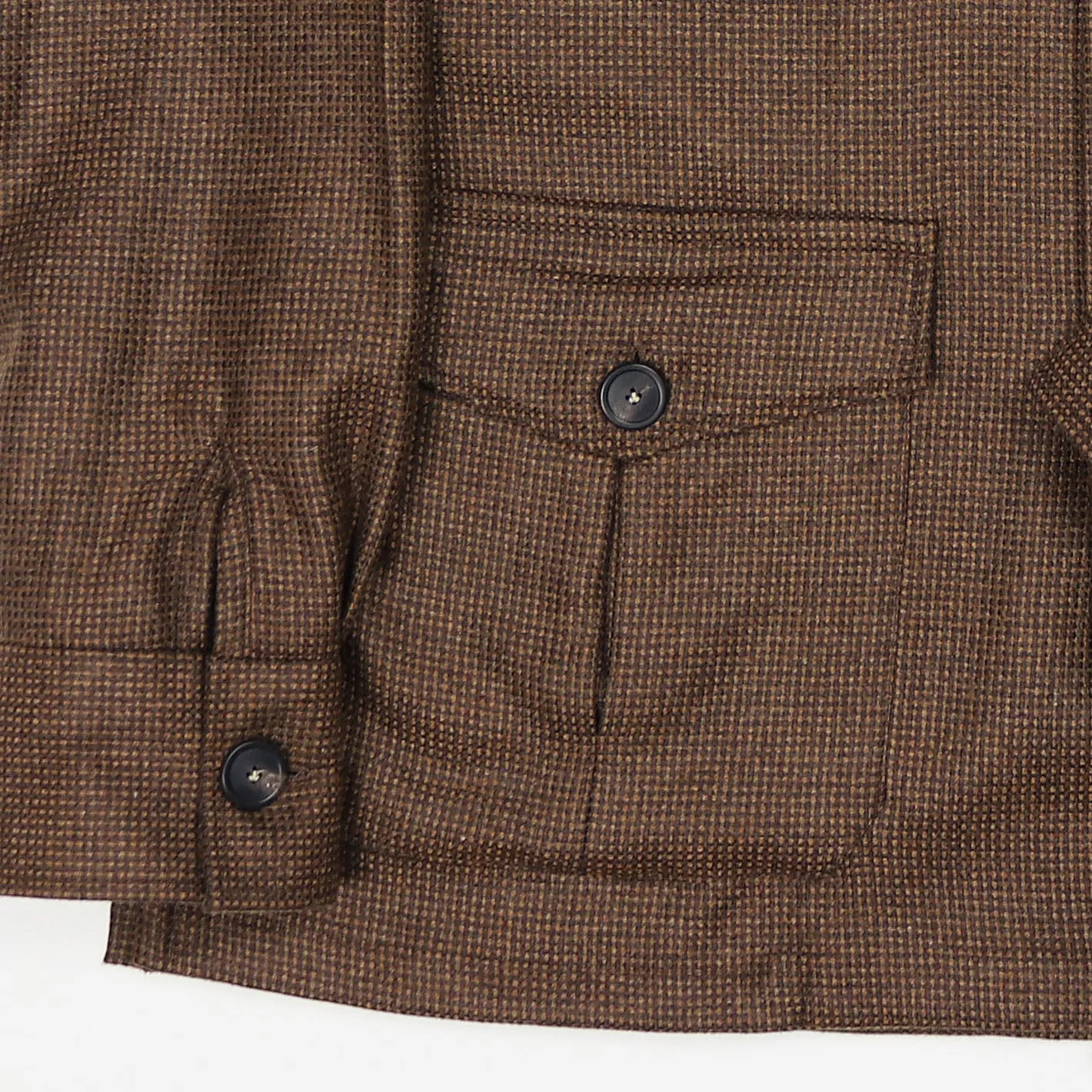 Brown Patterned Cashmere Vicuña Safari Jacket