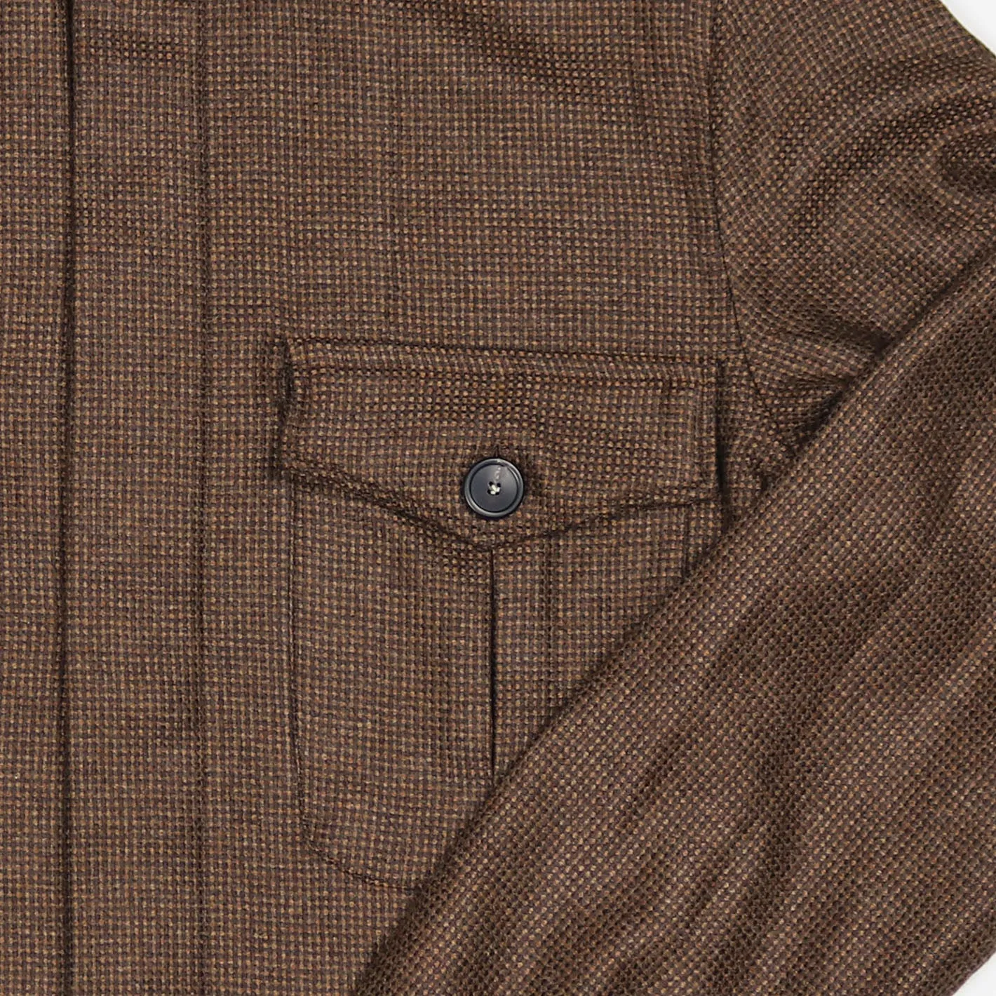 Brown Patterned Cashmere Vicuña Safari Jacket