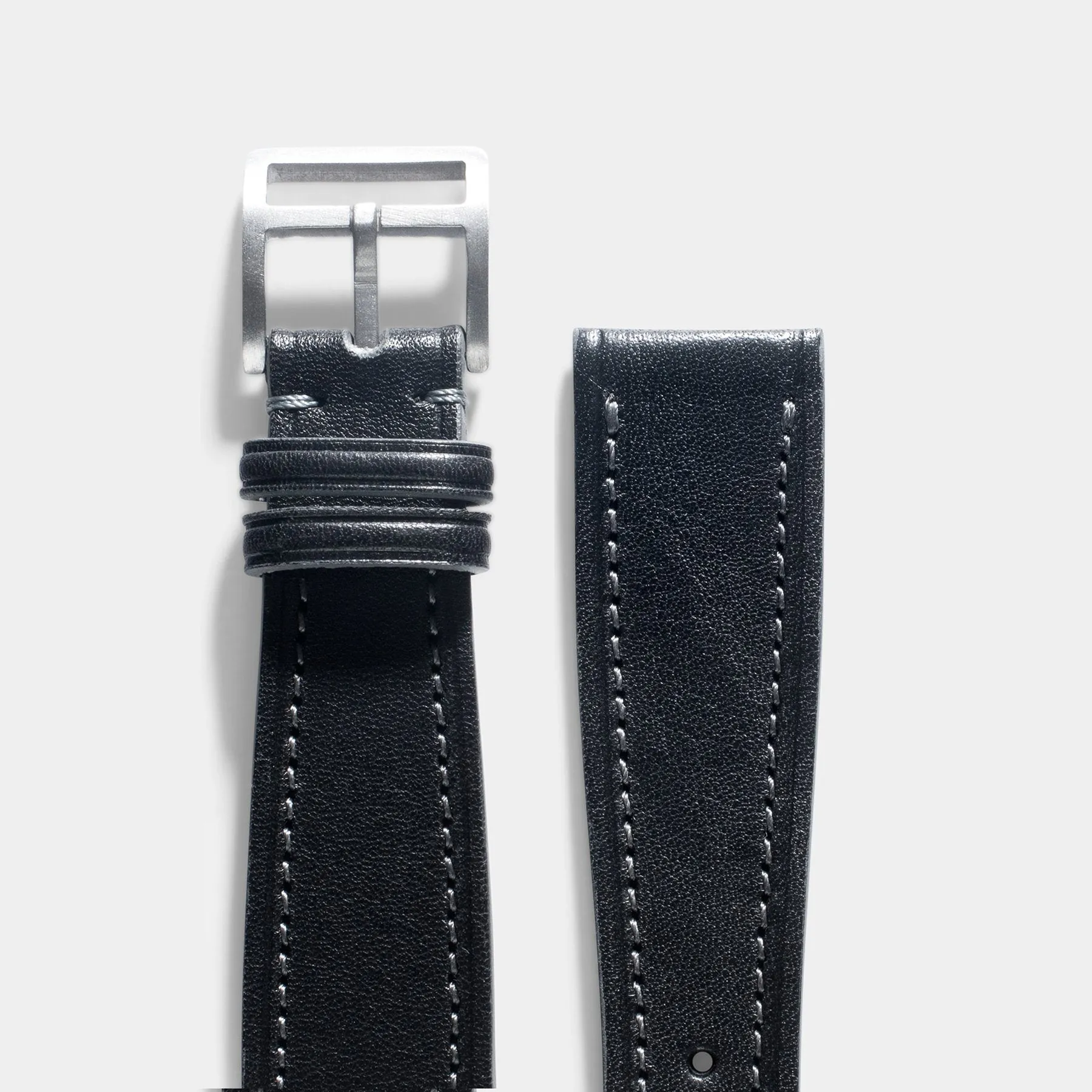 Café Noir Black Leather Watch Strap