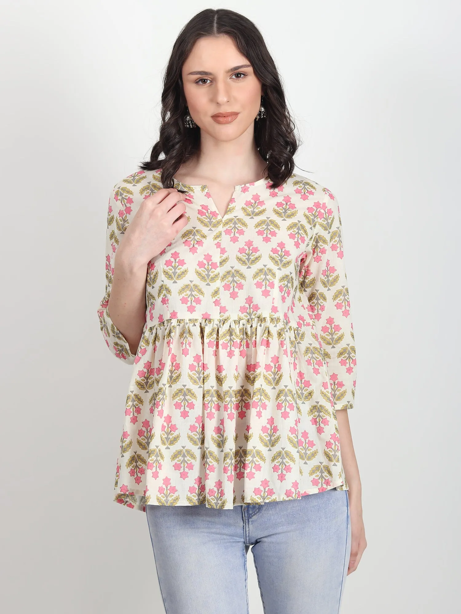 Candice pink floral printed Top