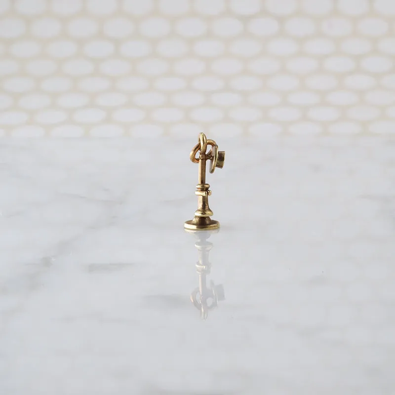 Candlestick Style Telephone Charm in 14k Gold