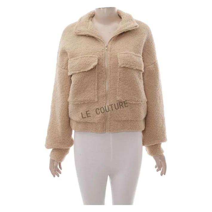 Cargo Long Sleeve Woolen Jacket