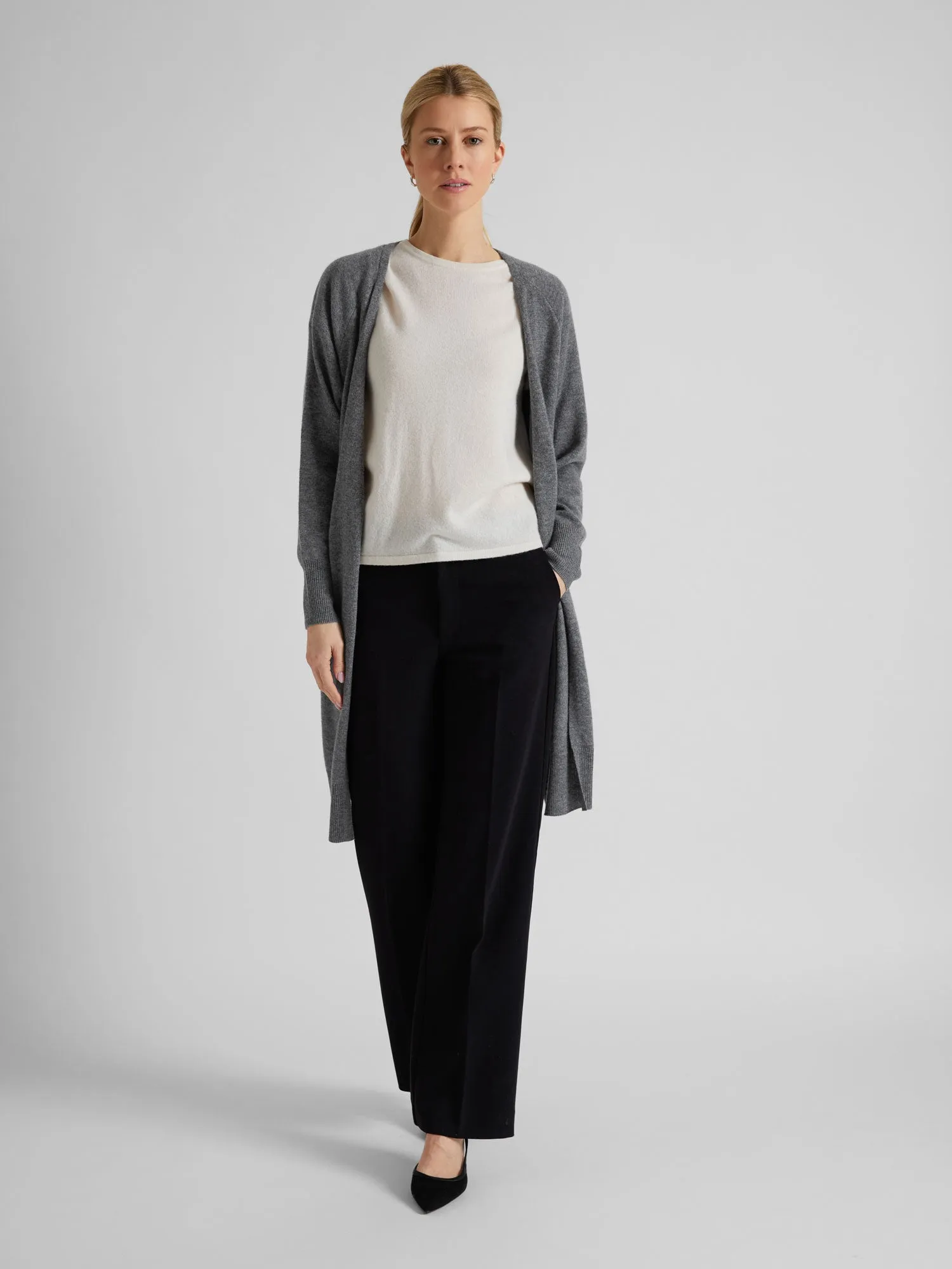 Cashmere cardigan "Linnea" - Dark grey