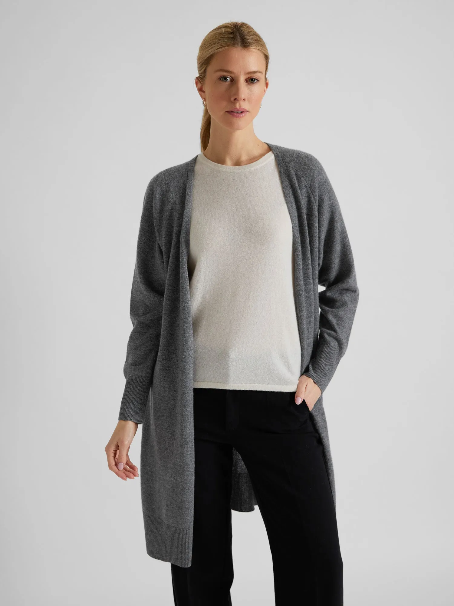 Cashmere cardigan "Linnea" - Dark grey