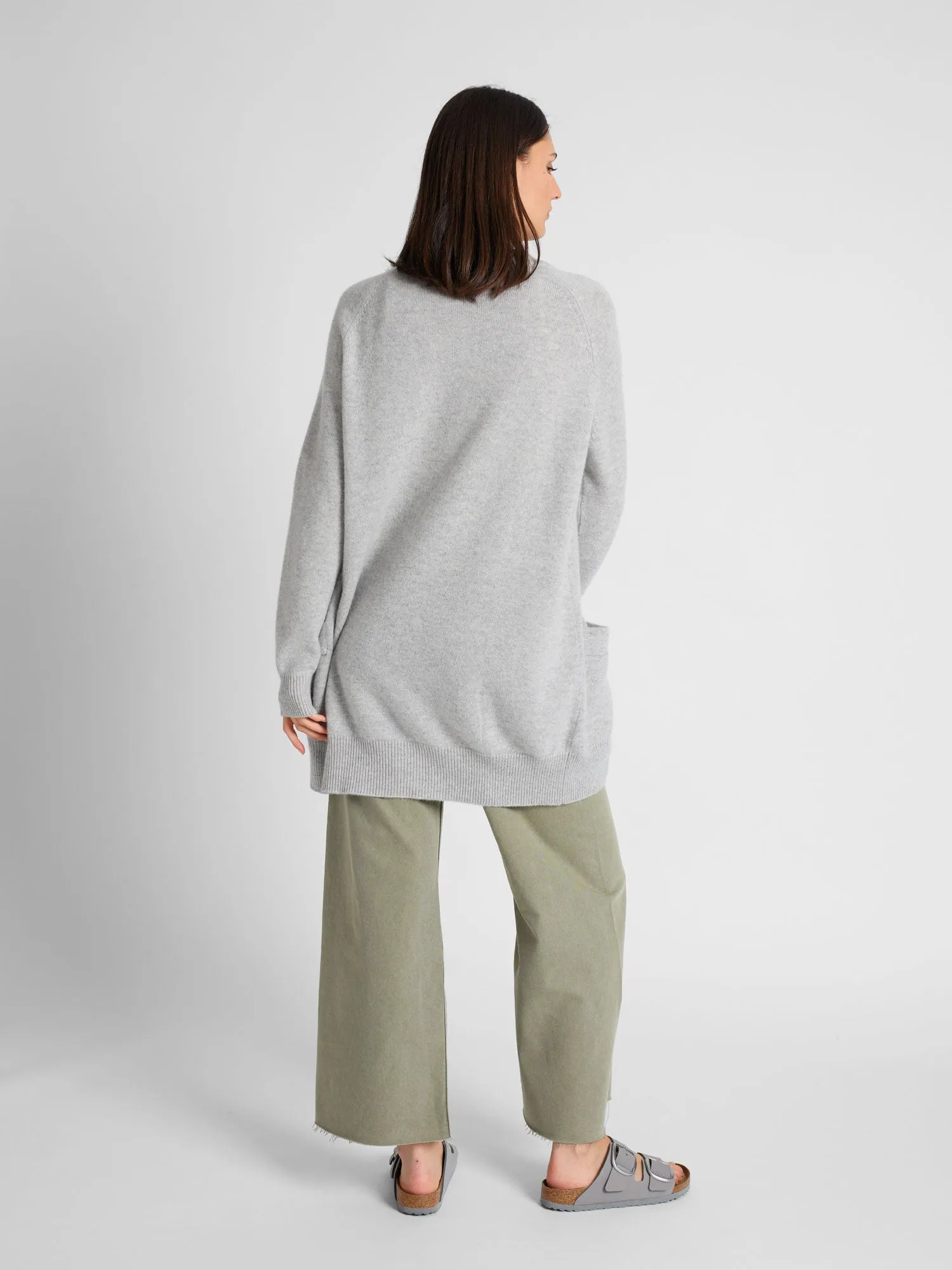 Cashmere cardigan "Solveig" - light grey