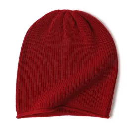 Cashmere Fine Rib Beanie Courmayeur Red