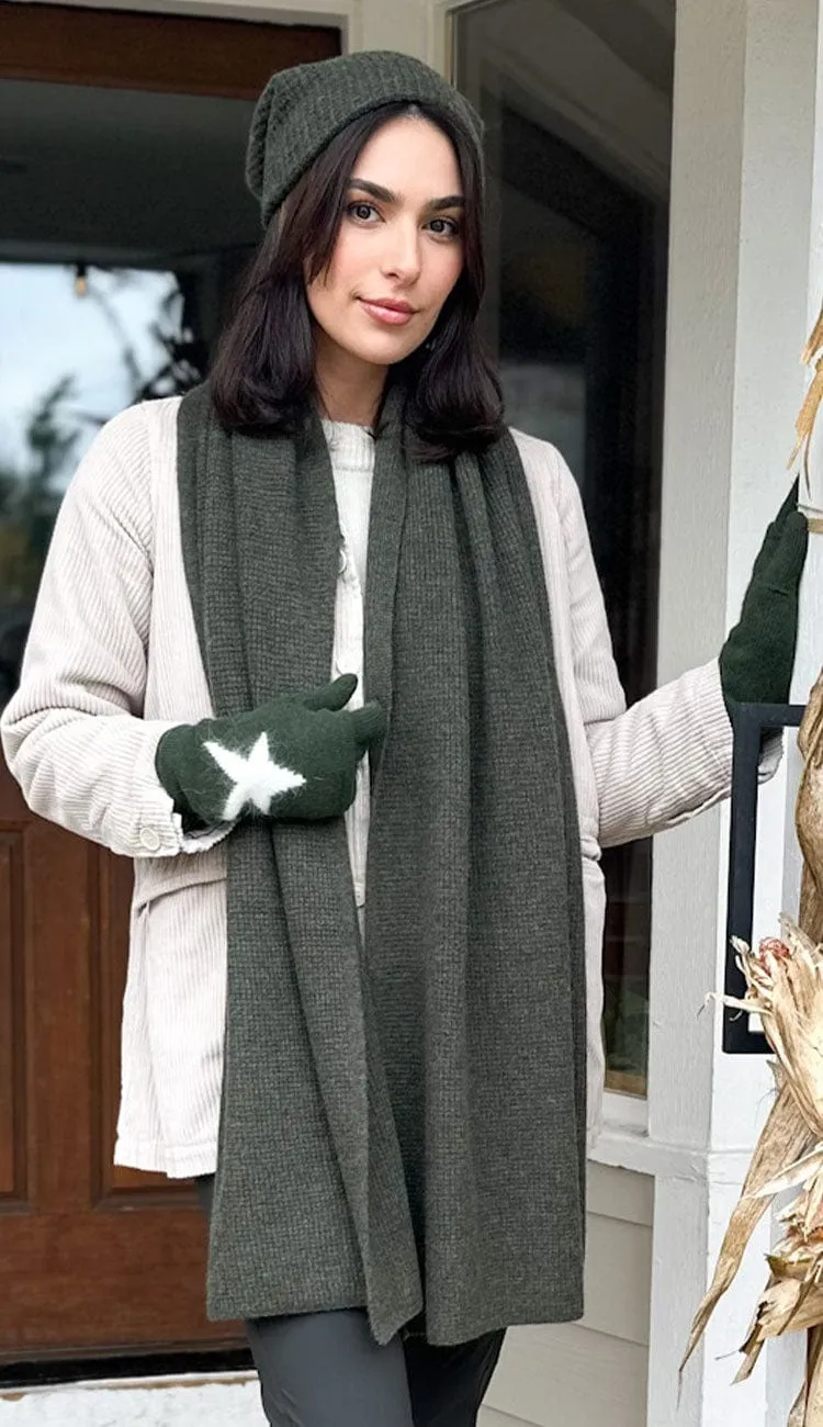 Cashmere with Angora Star Intarsia 3-in-1 Glove