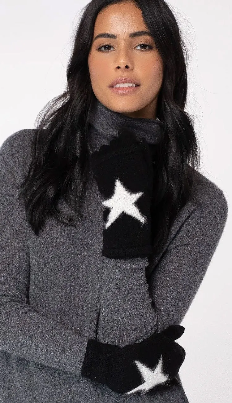 Cashmere with Angora Star Intarsia 3-in-1 Glove