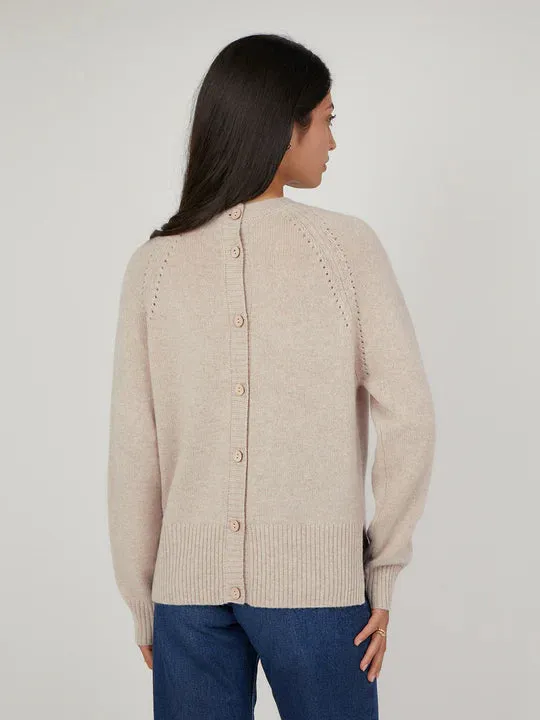 CC Sierra Nat/Taupe Buttoned Back Jumper