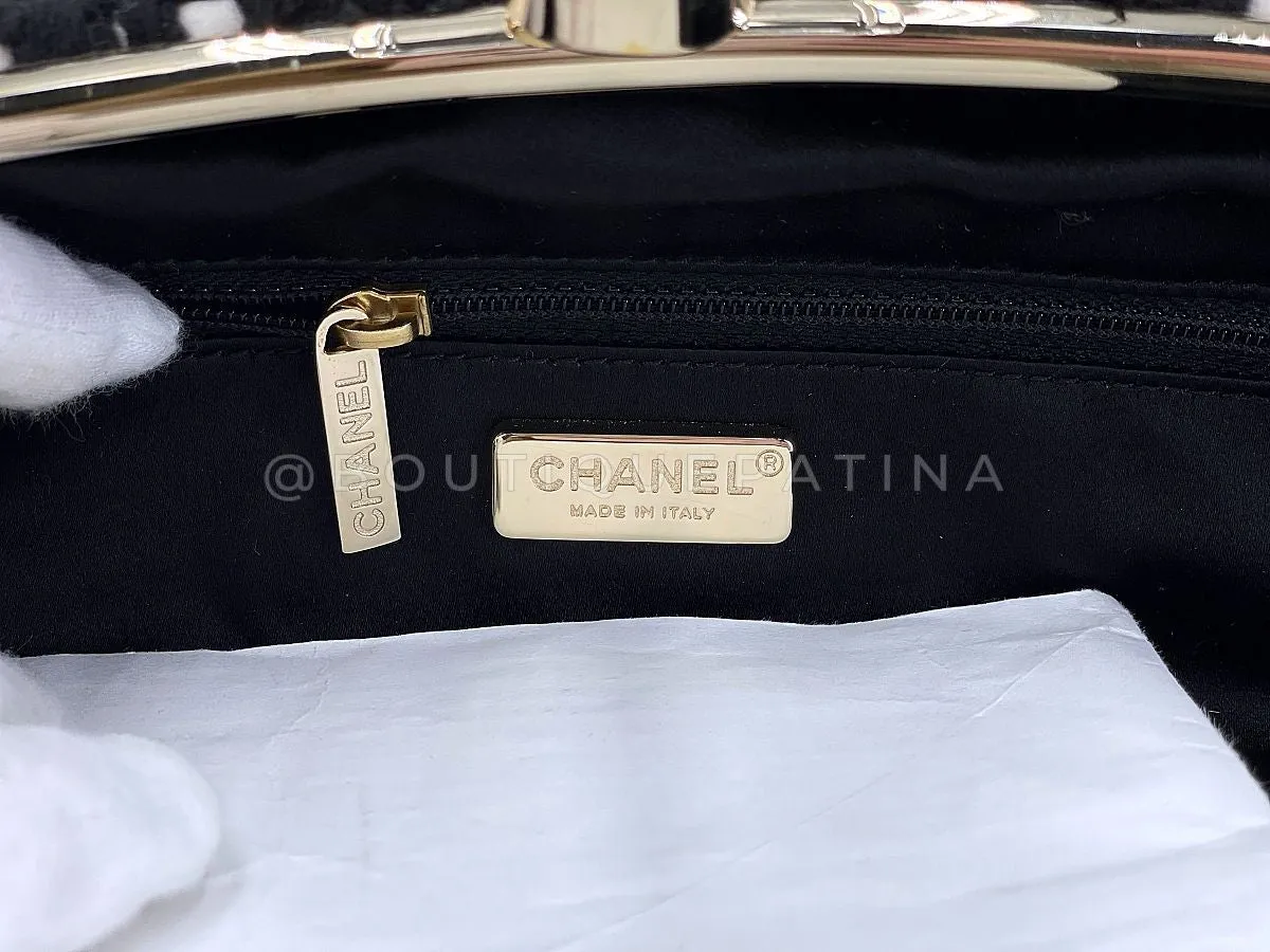 Chanel 2007 Laced Cream Satin Resin Perfume Top Clutch Bag