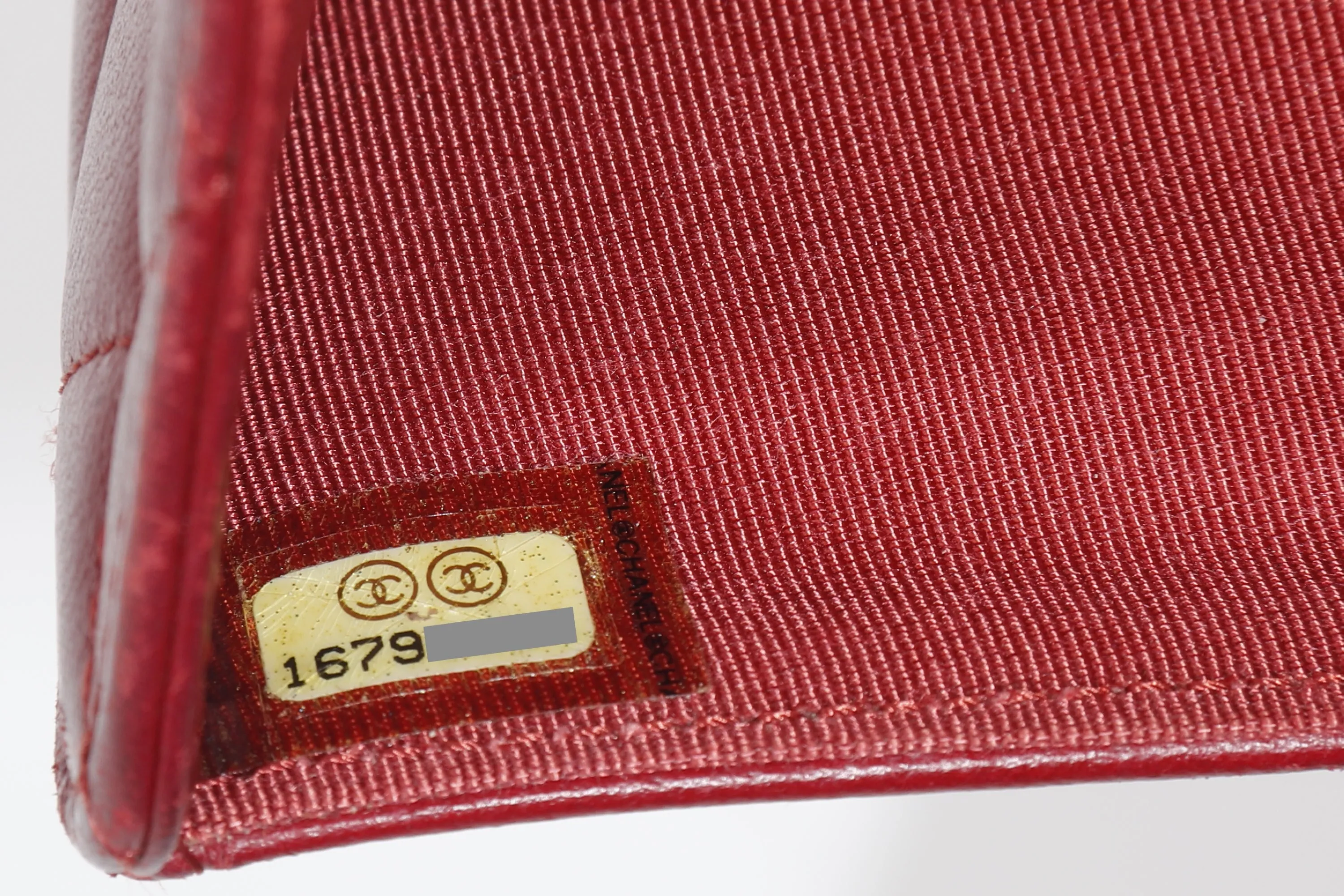 CHANEL BIFOLD WALLET (1679xxxx) RED LAMBSKIN SILVER HARDWARE, WITH CARD & BOX