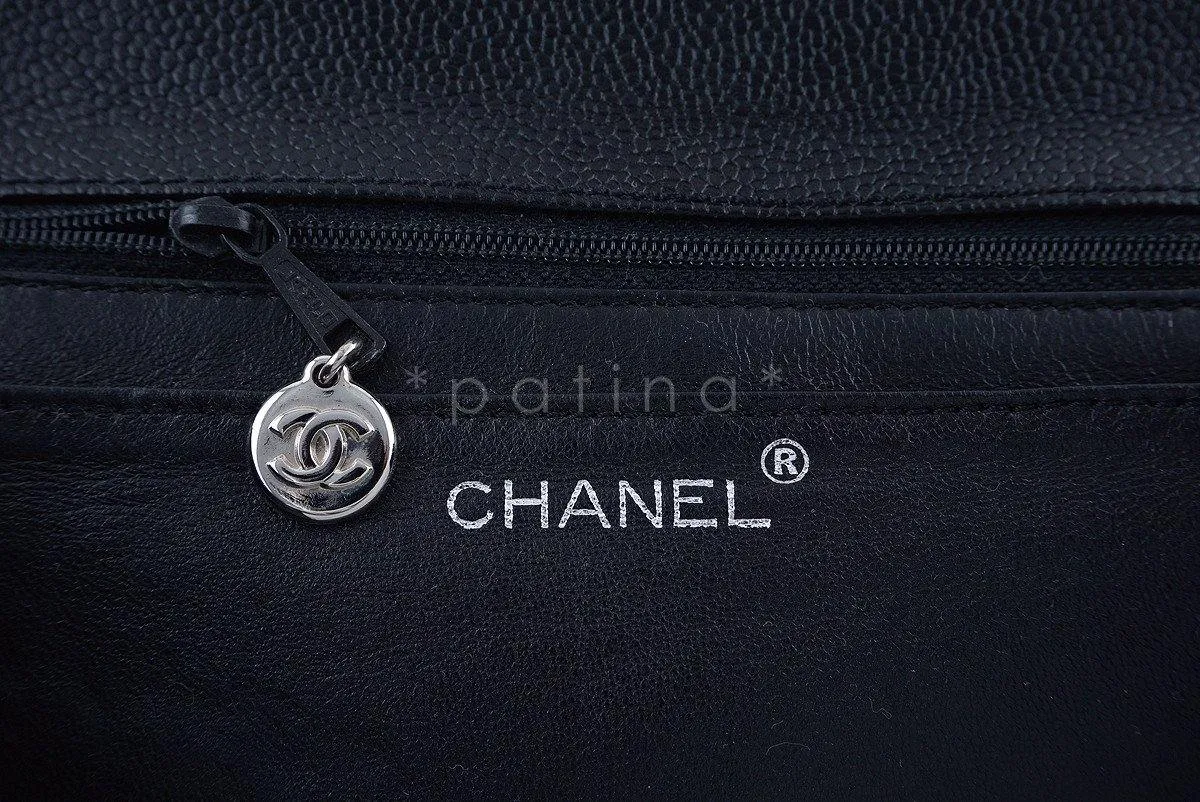 Chanel Black 2.55 Classic Quilted Kelly Flap Satchel Bag