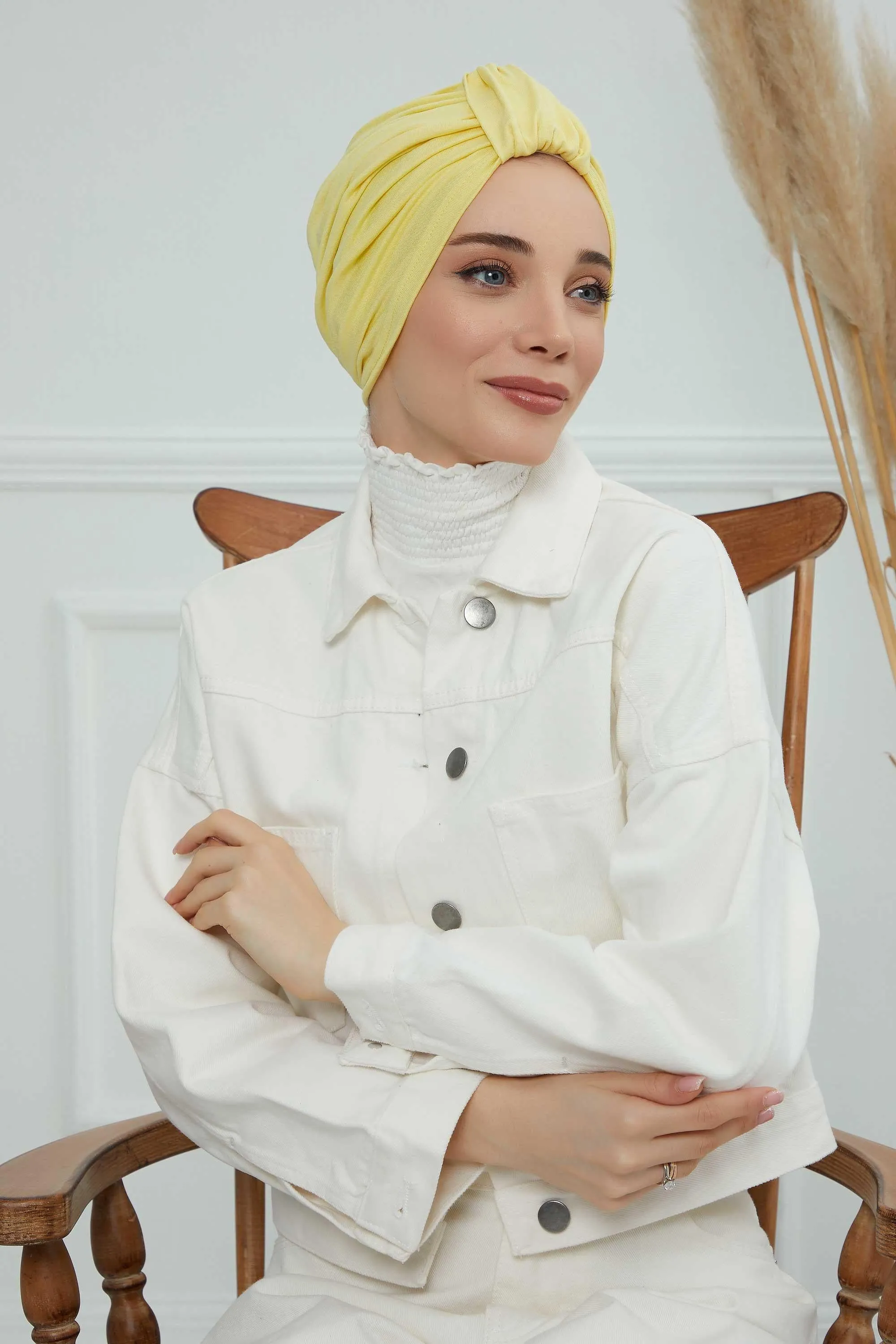 Chic Design Cotton Instant Turban Hijab for Women, Beautiful Pre-tied Turban Bonnet for Women, Trendy Fashionable Cancer Chemo Headwear,B-68