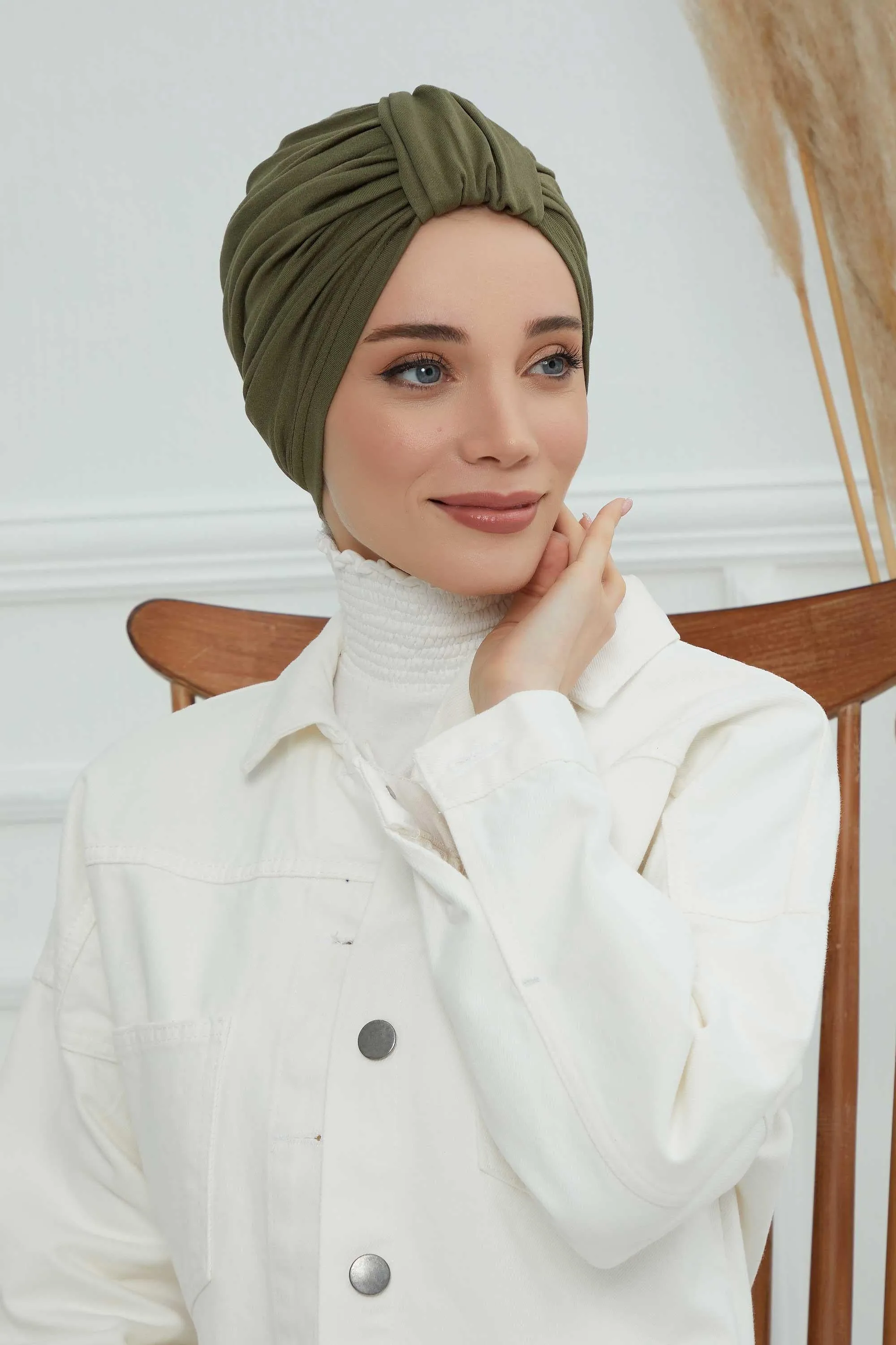 Chic Design Cotton Instant Turban Hijab for Women, Beautiful Pre-tied Turban Bonnet for Women, Trendy Fashionable Cancer Chemo Headwear,B-68