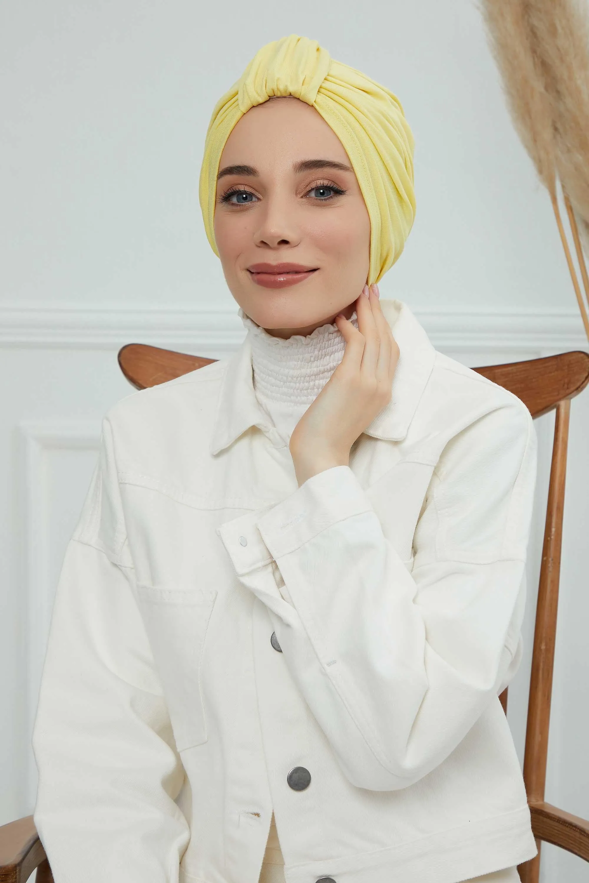 Chic Design Cotton Instant Turban Hijab for Women, Beautiful Pre-tied Turban Bonnet for Women, Trendy Fashionable Cancer Chemo Headwear,B-68