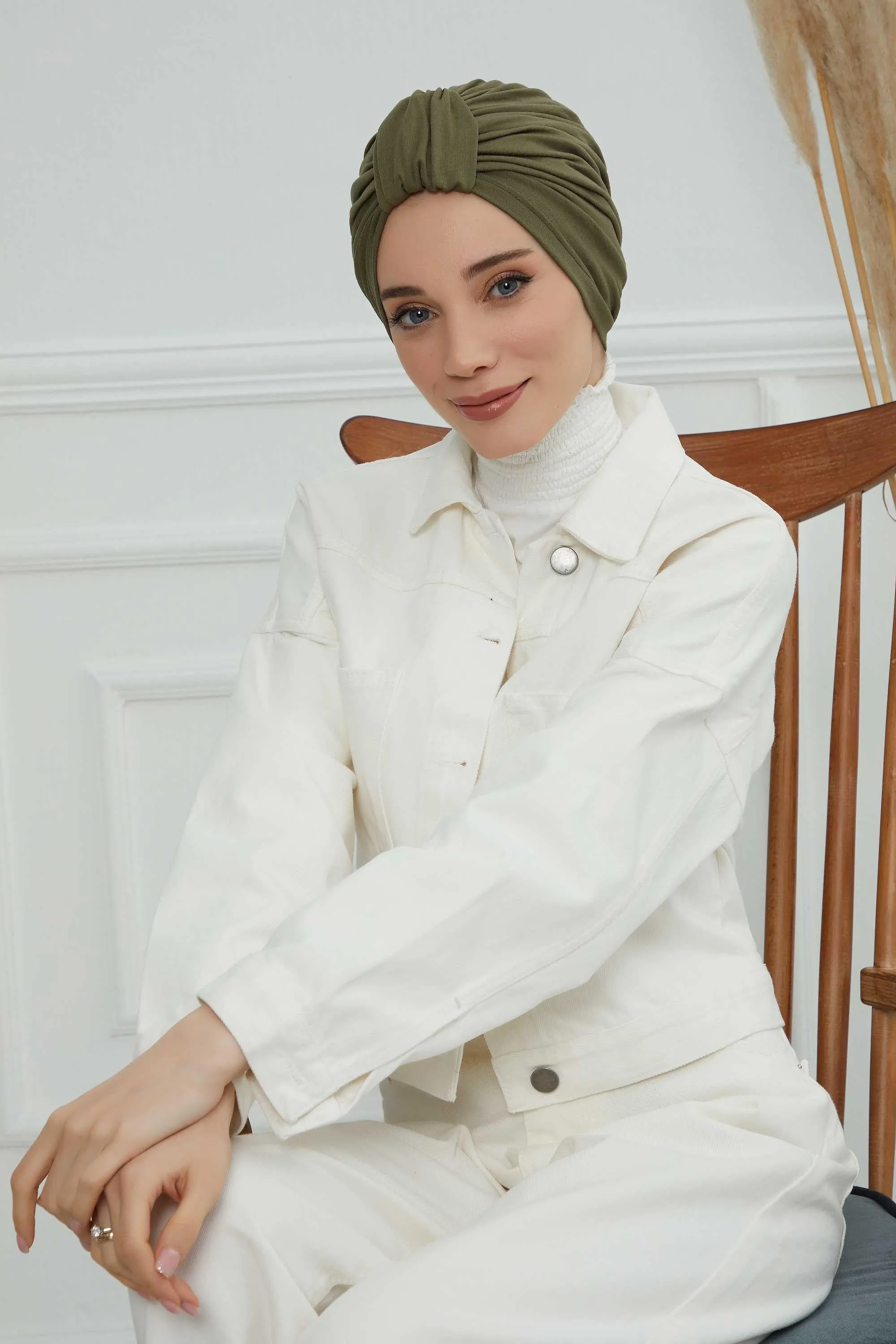 Chic Design Cotton Instant Turban Hijab for Women, Beautiful Pre-tied Turban Bonnet for Women, Trendy Fashionable Cancer Chemo Headwear,B-68