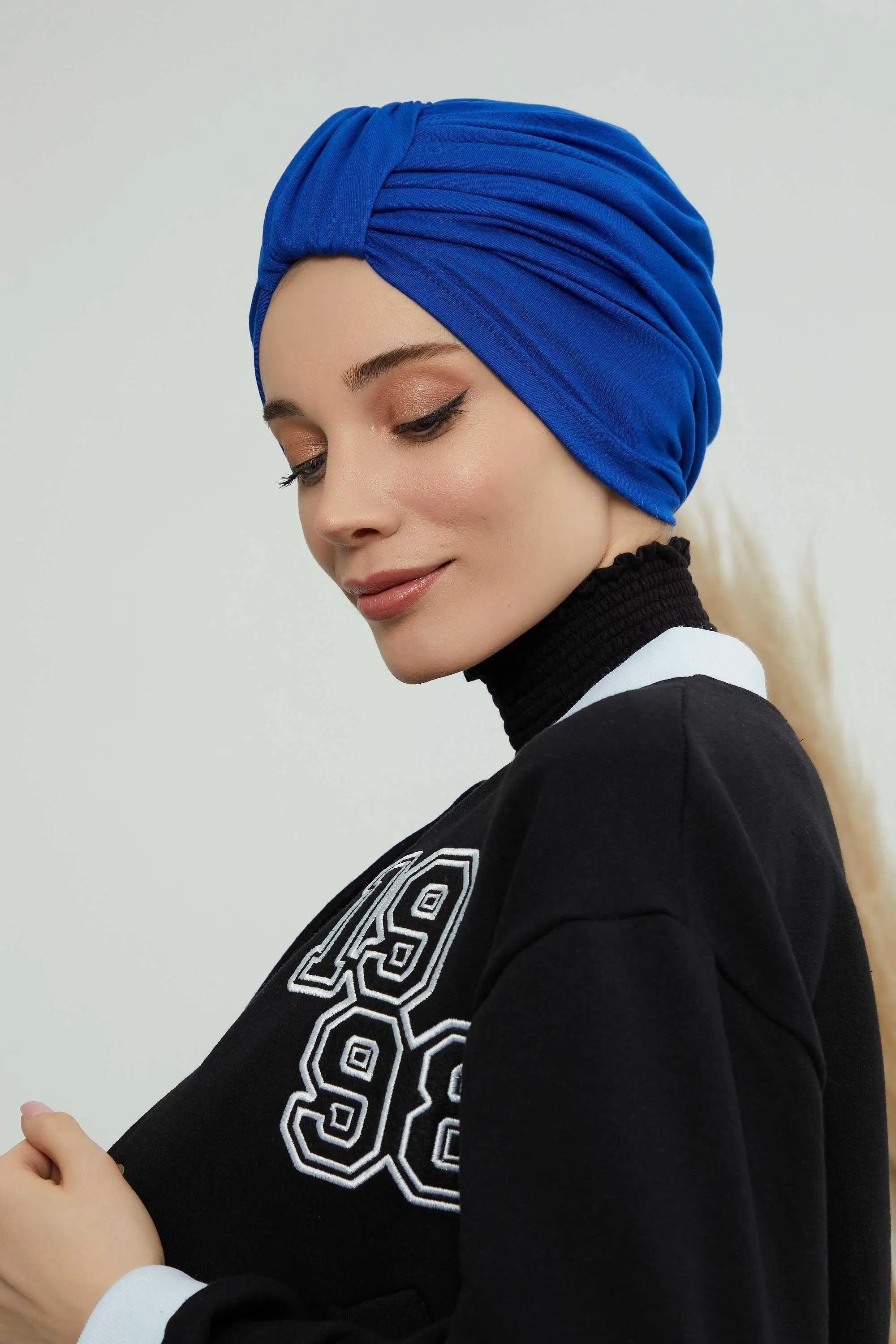 Chic Design Cotton Instant Turban Hijab for Women, Beautiful Pre-tied Turban Bonnet for Women, Trendy Fashionable Cancer Chemo Headwear,B-68