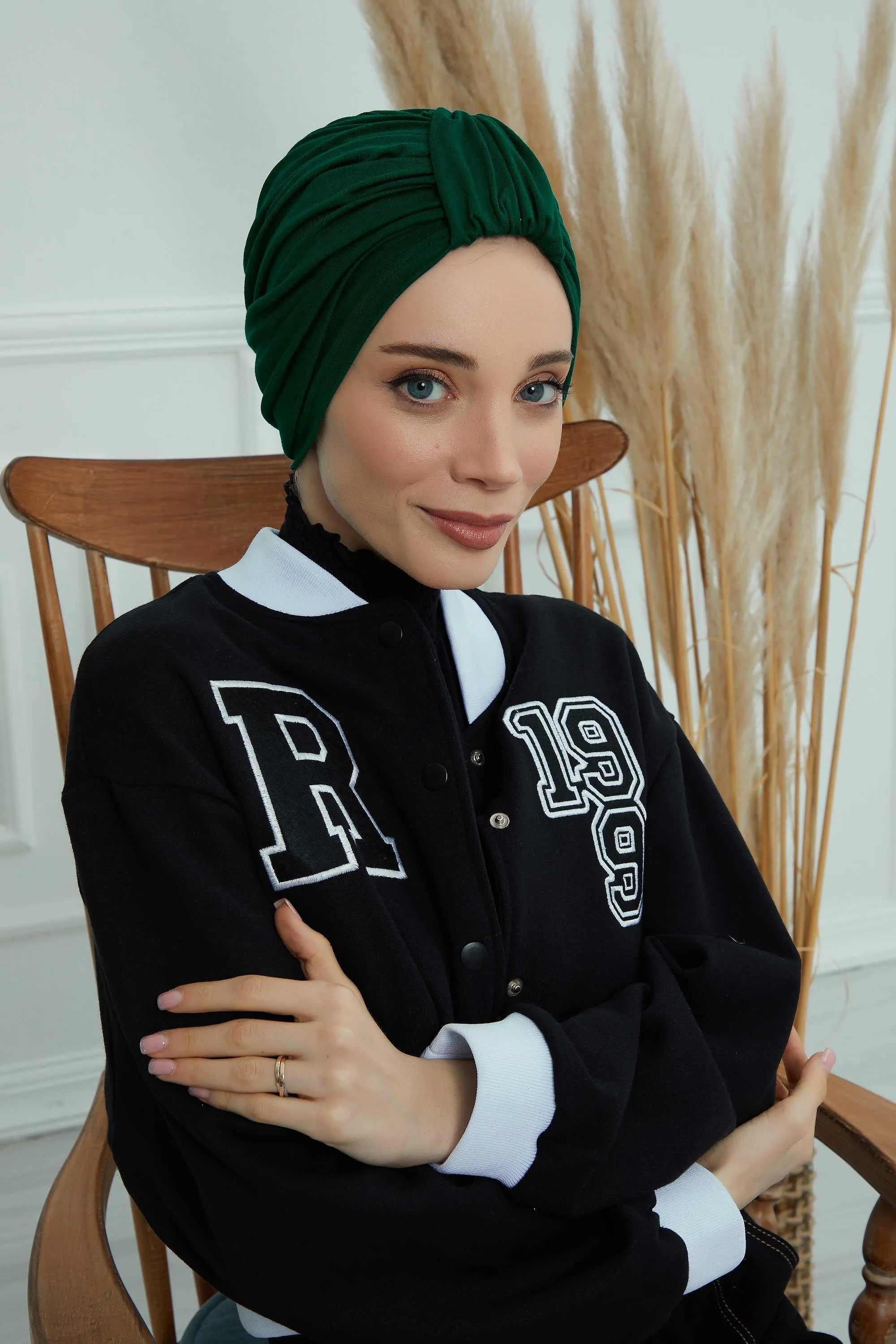 Chic Design Cotton Instant Turban Hijab for Women, Beautiful Pre-tied Turban Bonnet for Women, Trendy Fashionable Cancer Chemo Headwear,B-68