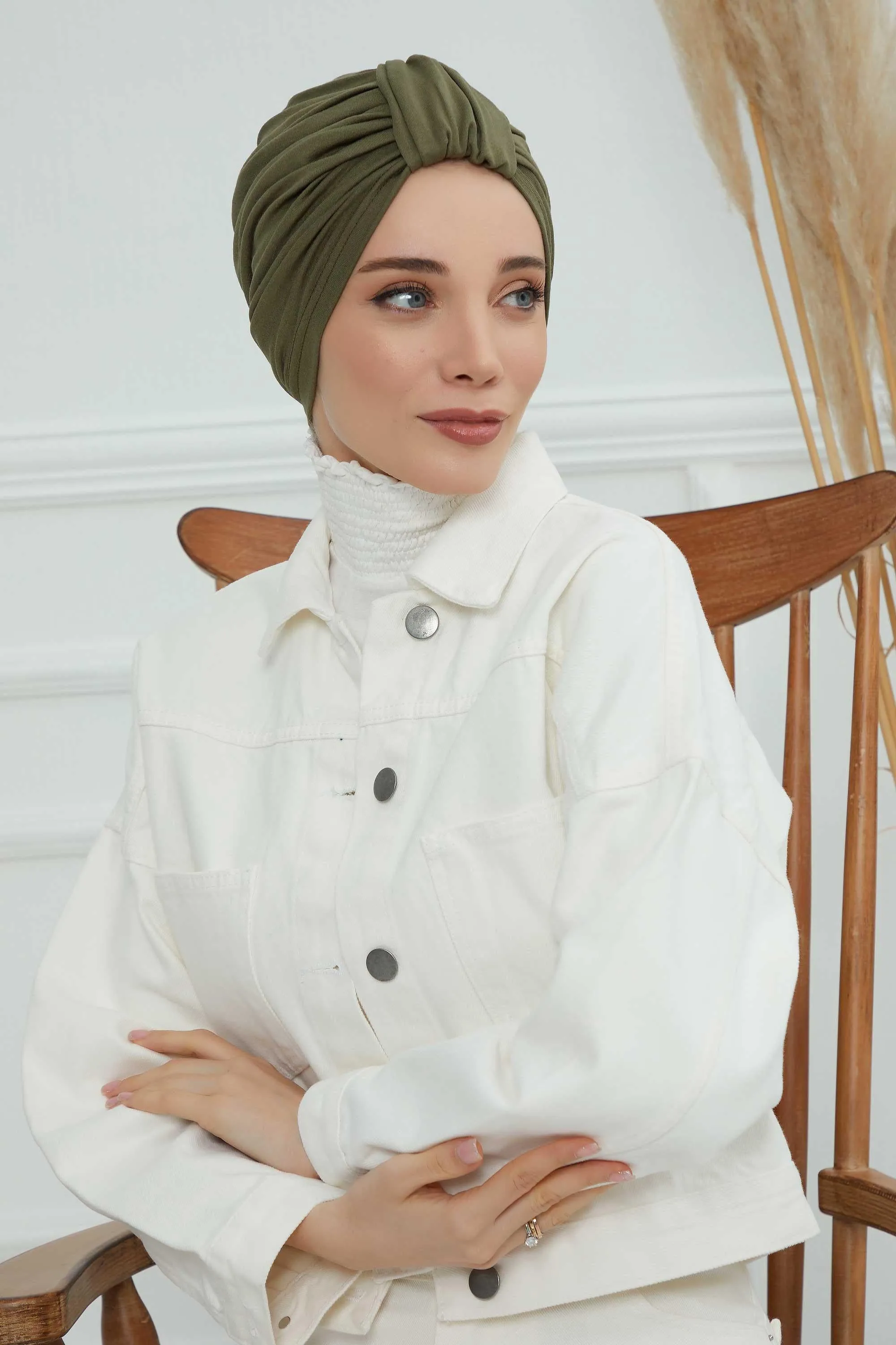 Chic Design Cotton Instant Turban Hijab for Women, Beautiful Pre-tied Turban Bonnet for Women, Trendy Fashionable Cancer Chemo Headwear,B-68