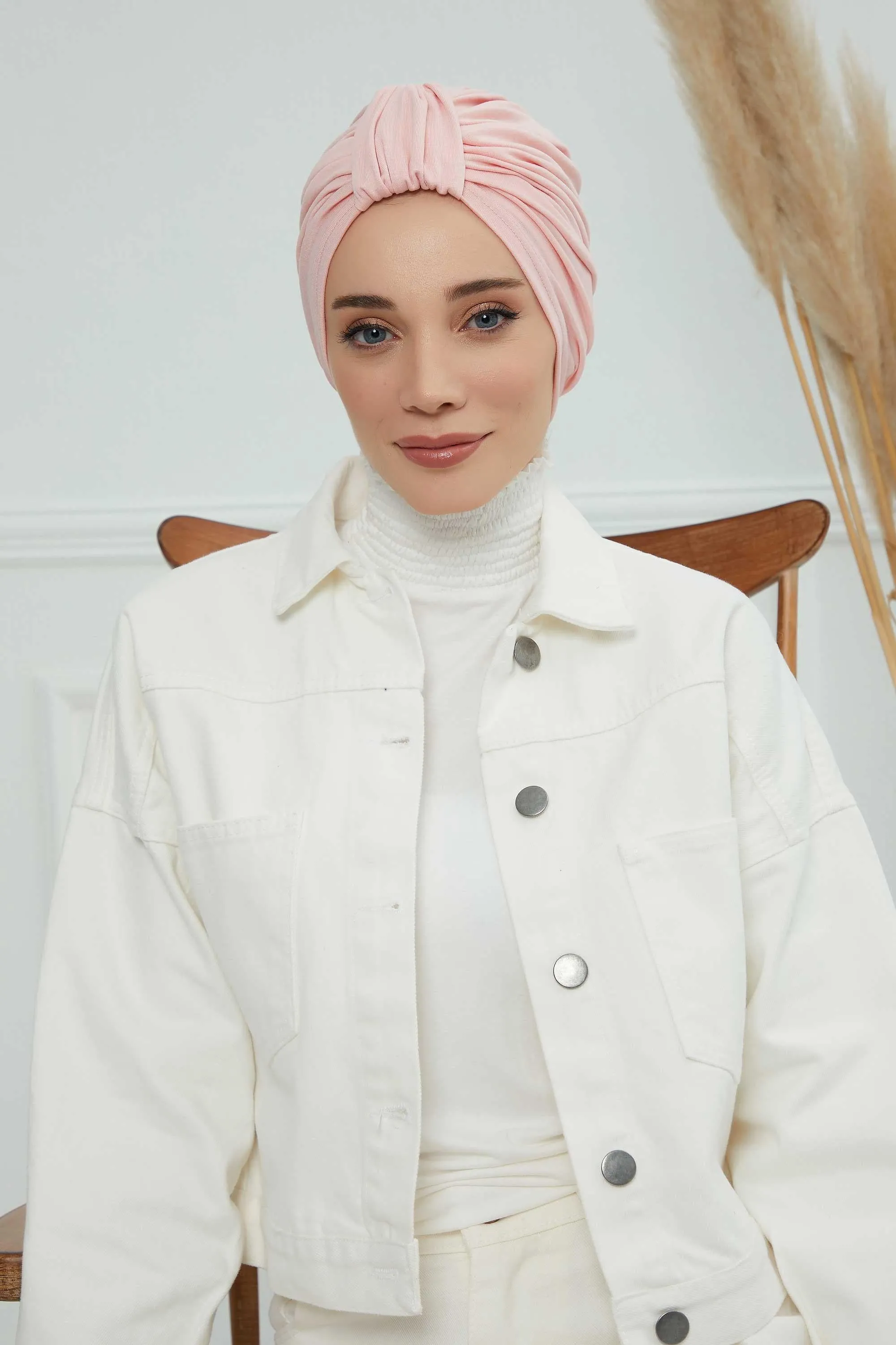 Chic Design Cotton Instant Turban Hijab for Women, Beautiful Pre-tied Turban Bonnet for Women, Trendy Fashionable Cancer Chemo Headwear,B-68