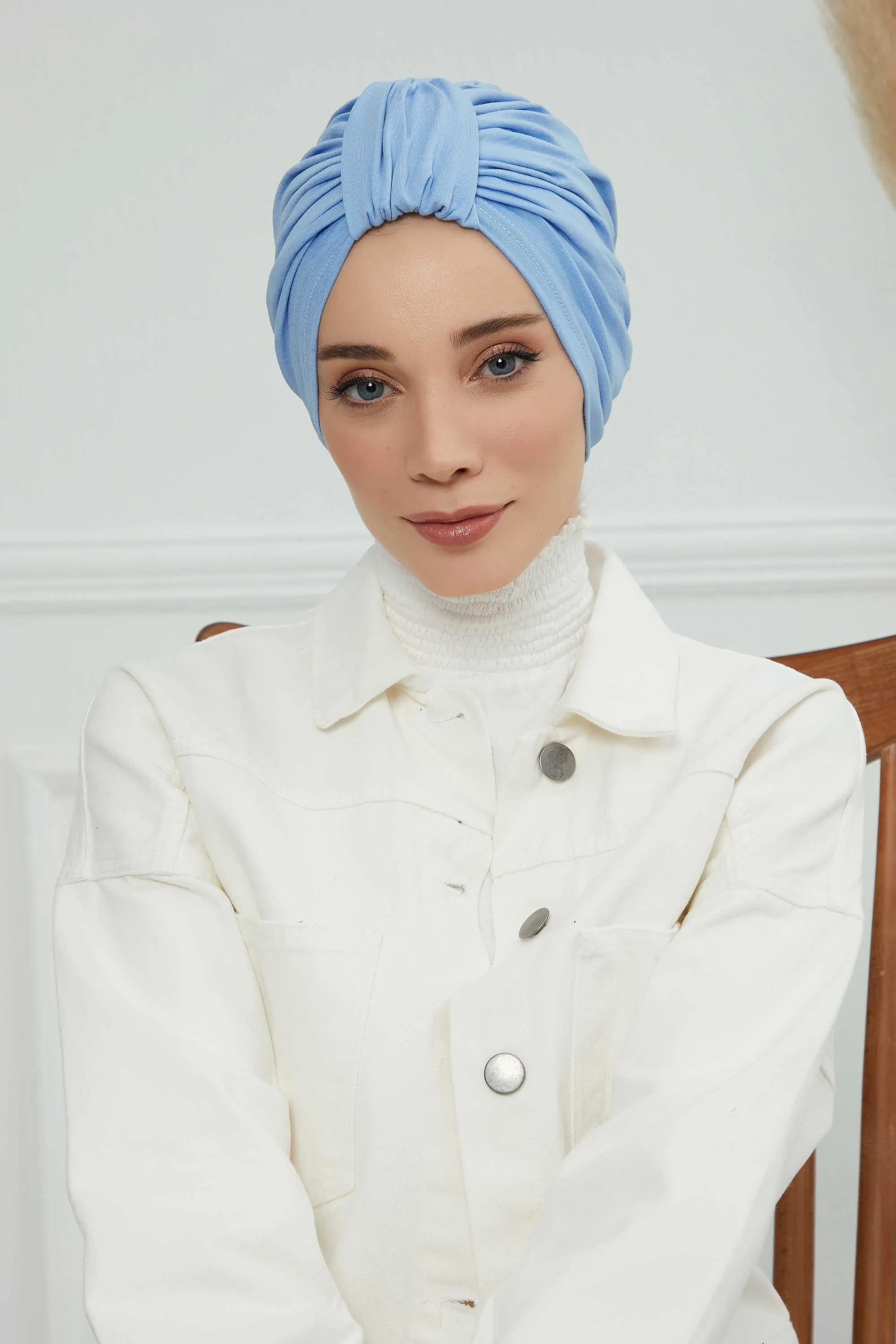 Chic Design Cotton Instant Turban Hijab for Women, Beautiful Pre-tied Turban Bonnet for Women, Trendy Fashionable Cancer Chemo Headwear,B-68