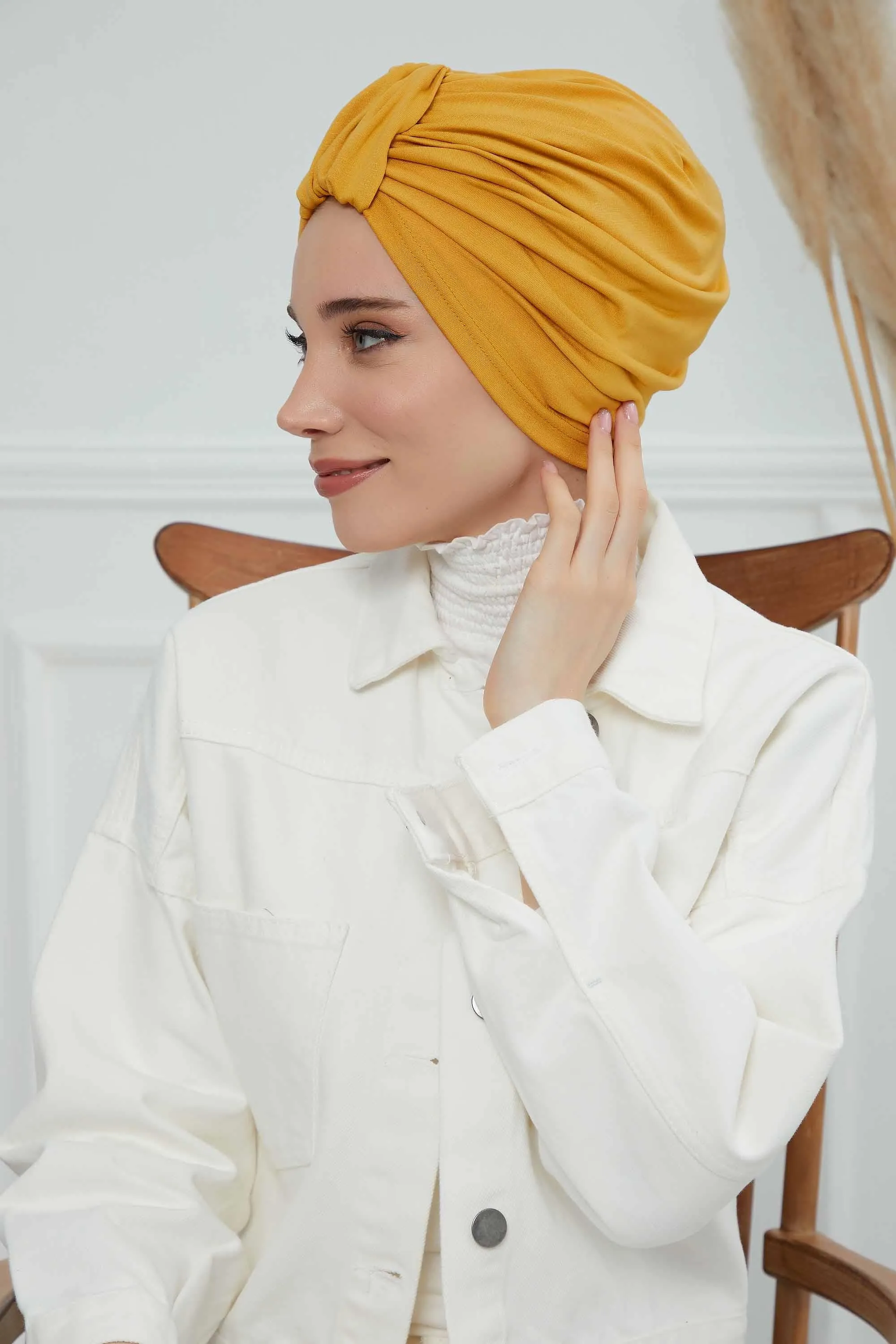 Chic Design Cotton Instant Turban Hijab for Women, Beautiful Pre-tied Turban Bonnet for Women, Trendy Fashionable Cancer Chemo Headwear,B-68