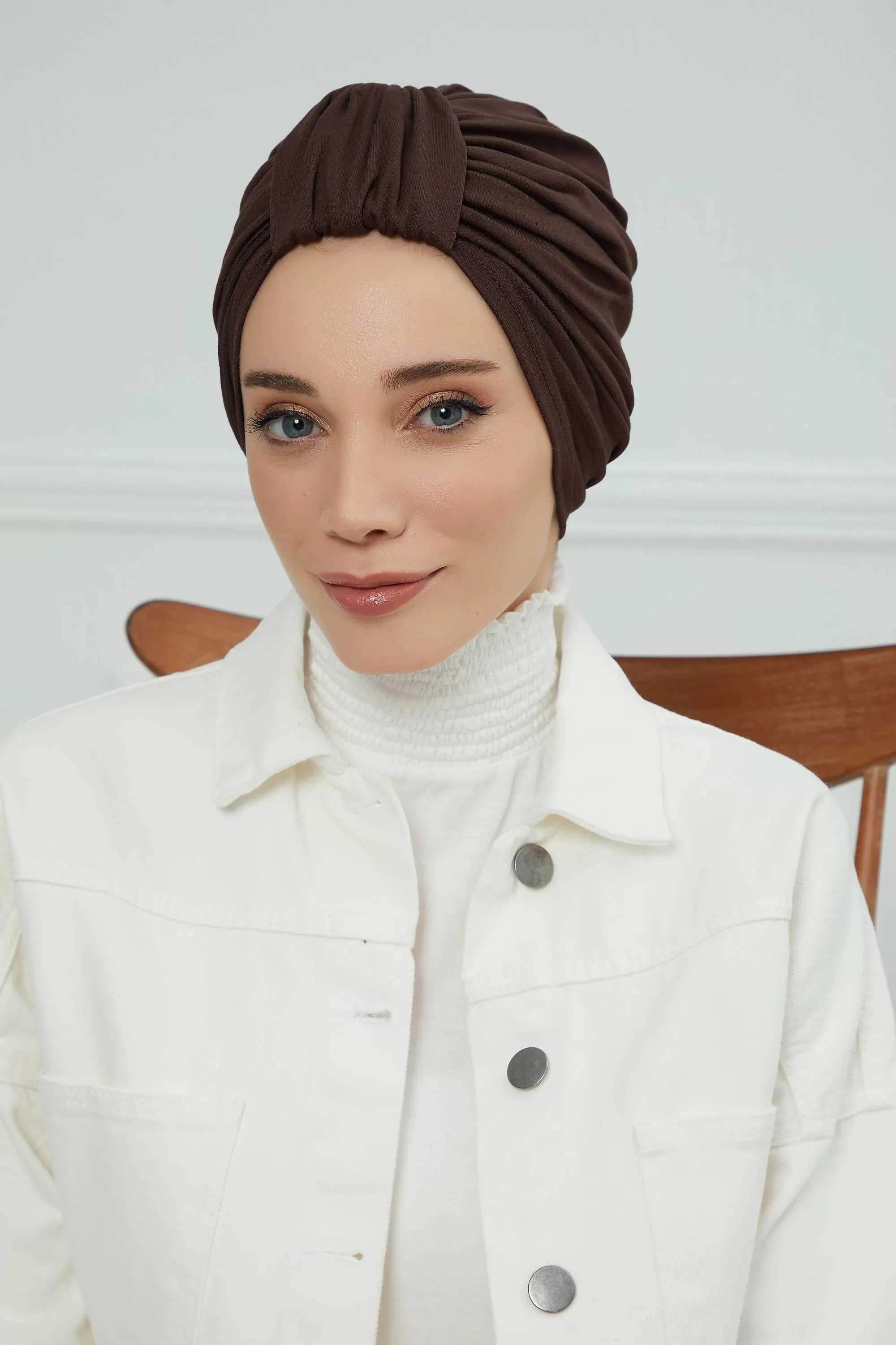 Chic Design Cotton Instant Turban Hijab for Women, Beautiful Pre-tied Turban Bonnet for Women, Trendy Fashionable Cancer Chemo Headwear,B-68