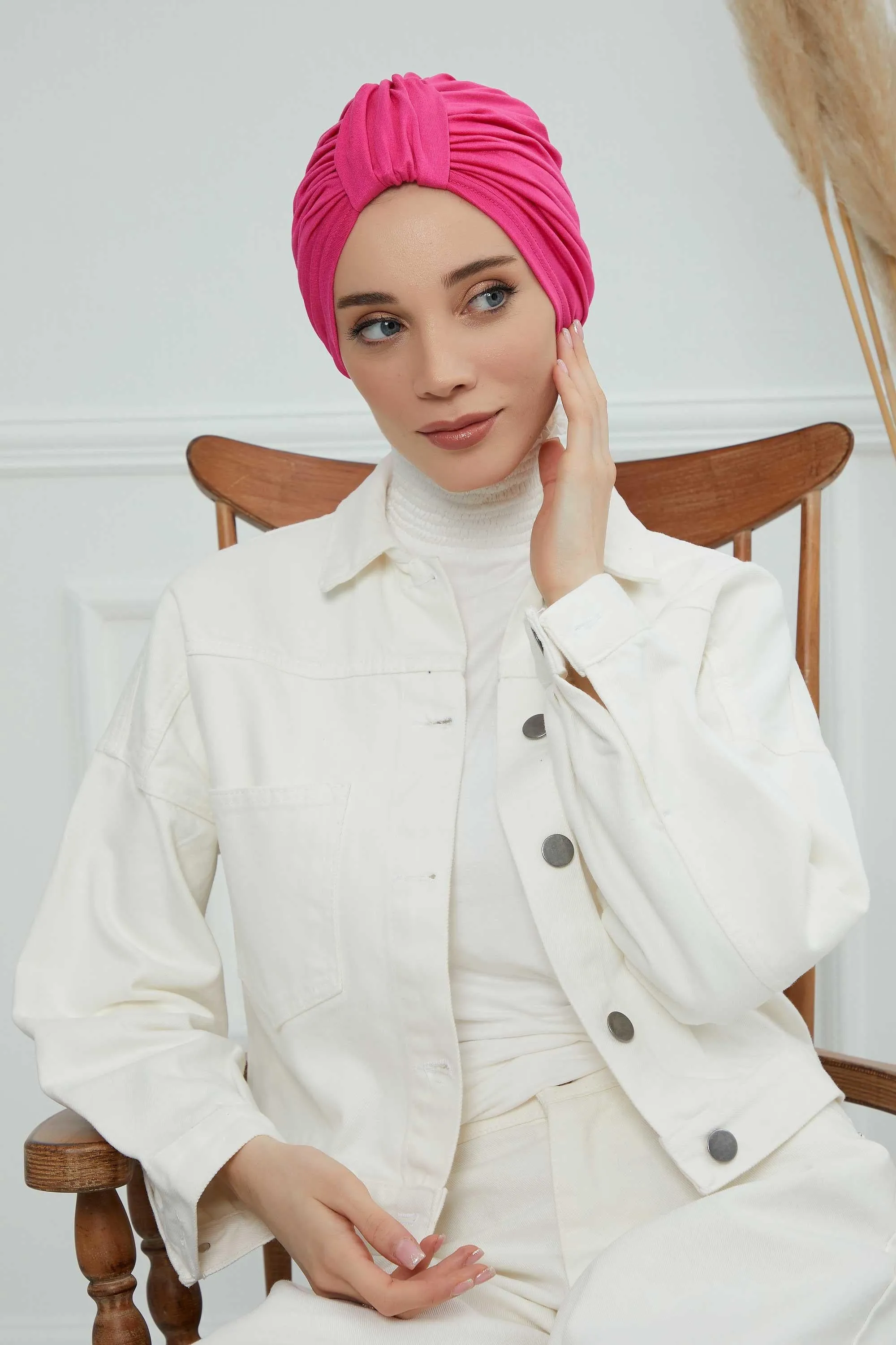 Chic Design Cotton Instant Turban Hijab for Women, Beautiful Pre-tied Turban Bonnet for Women, Trendy Fashionable Cancer Chemo Headwear,B-68