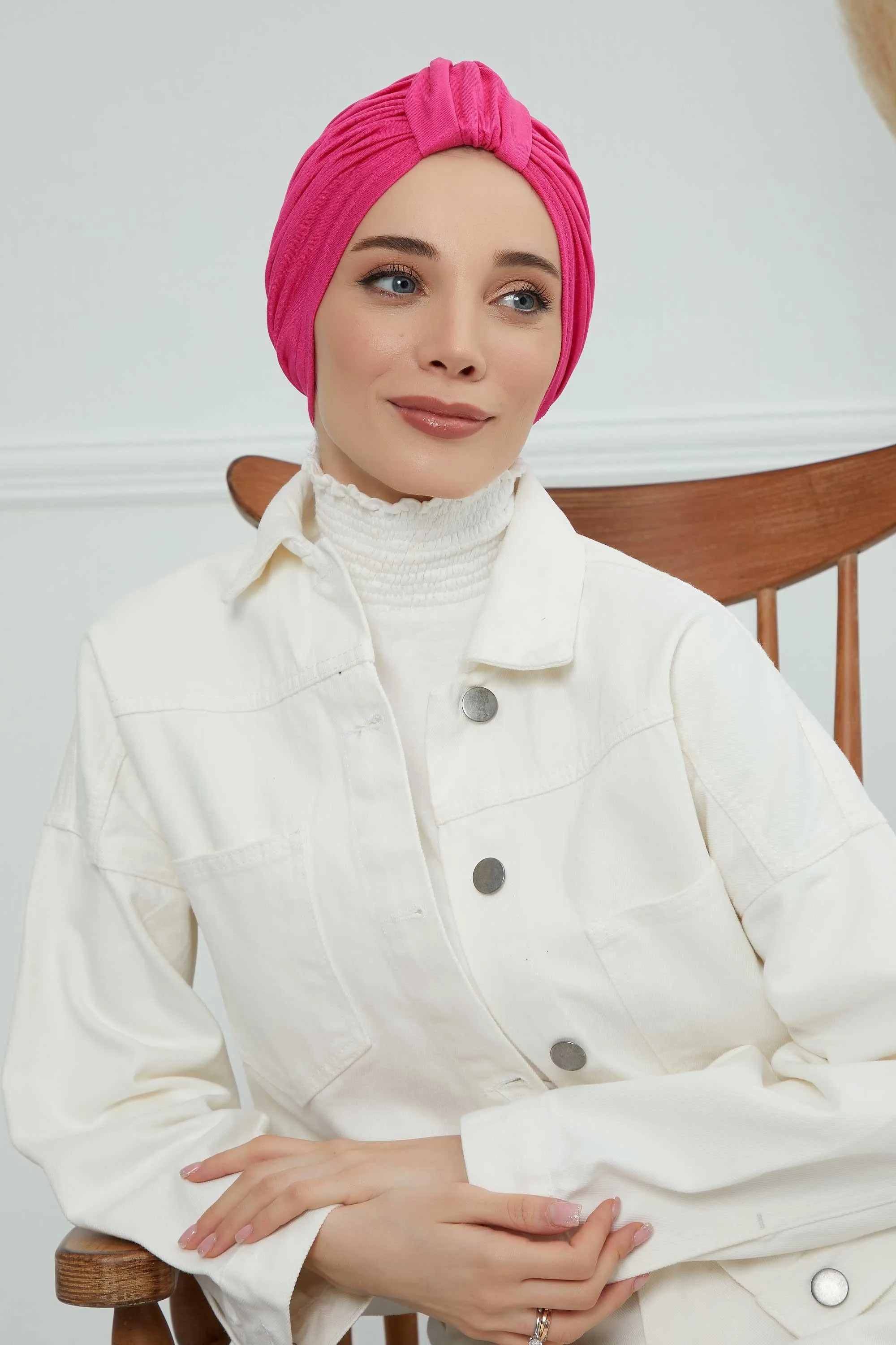 Chic Design Cotton Instant Turban Hijab for Women, Beautiful Pre-tied Turban Bonnet for Women, Trendy Fashionable Cancer Chemo Headwear,B-68