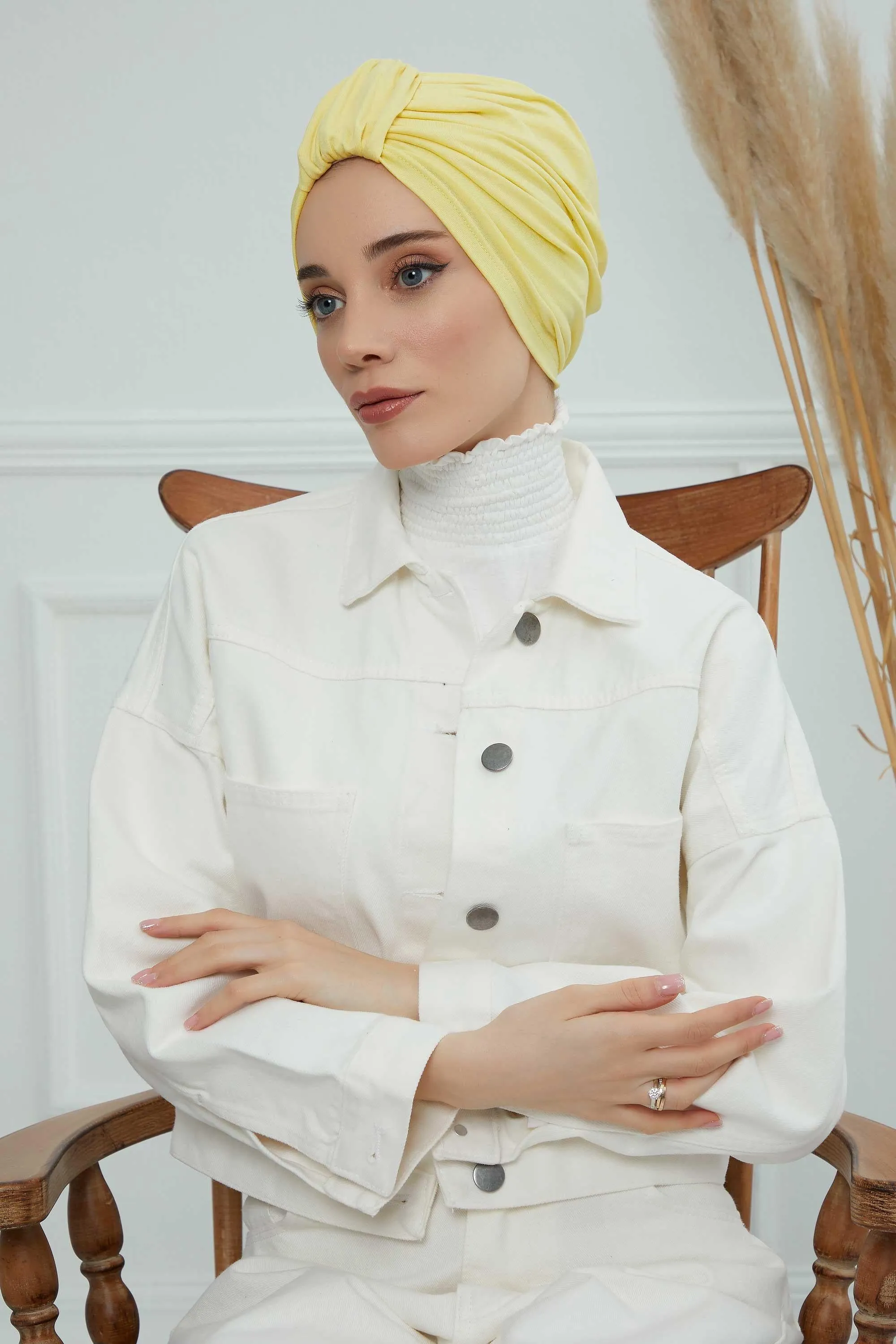 Chic Design Cotton Instant Turban Hijab for Women, Beautiful Pre-tied Turban Bonnet for Women, Trendy Fashionable Cancer Chemo Headwear,B-68