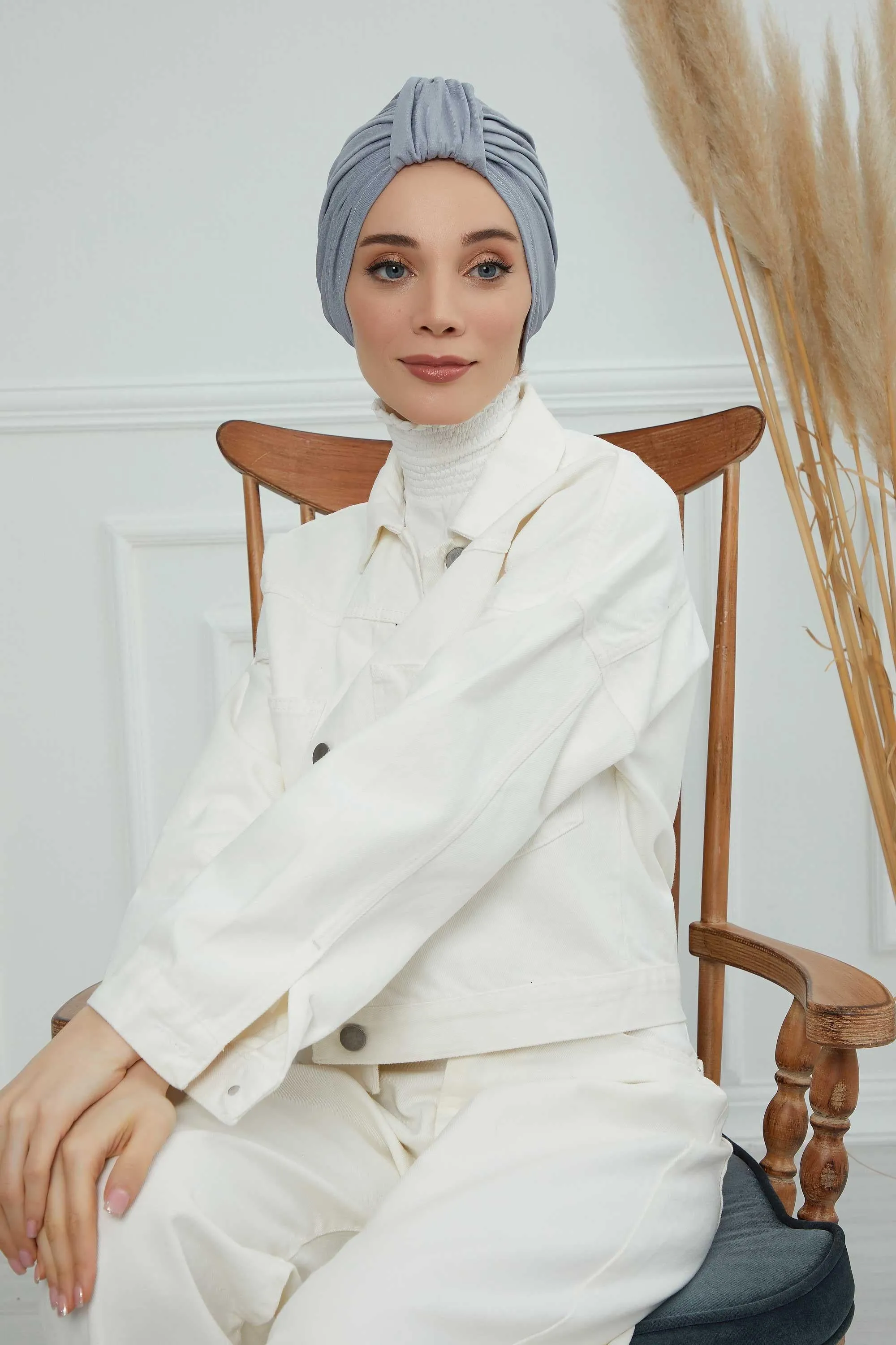 Chic Design Cotton Instant Turban Hijab for Women, Beautiful Pre-tied Turban Bonnet for Women, Trendy Fashionable Cancer Chemo Headwear,B-68