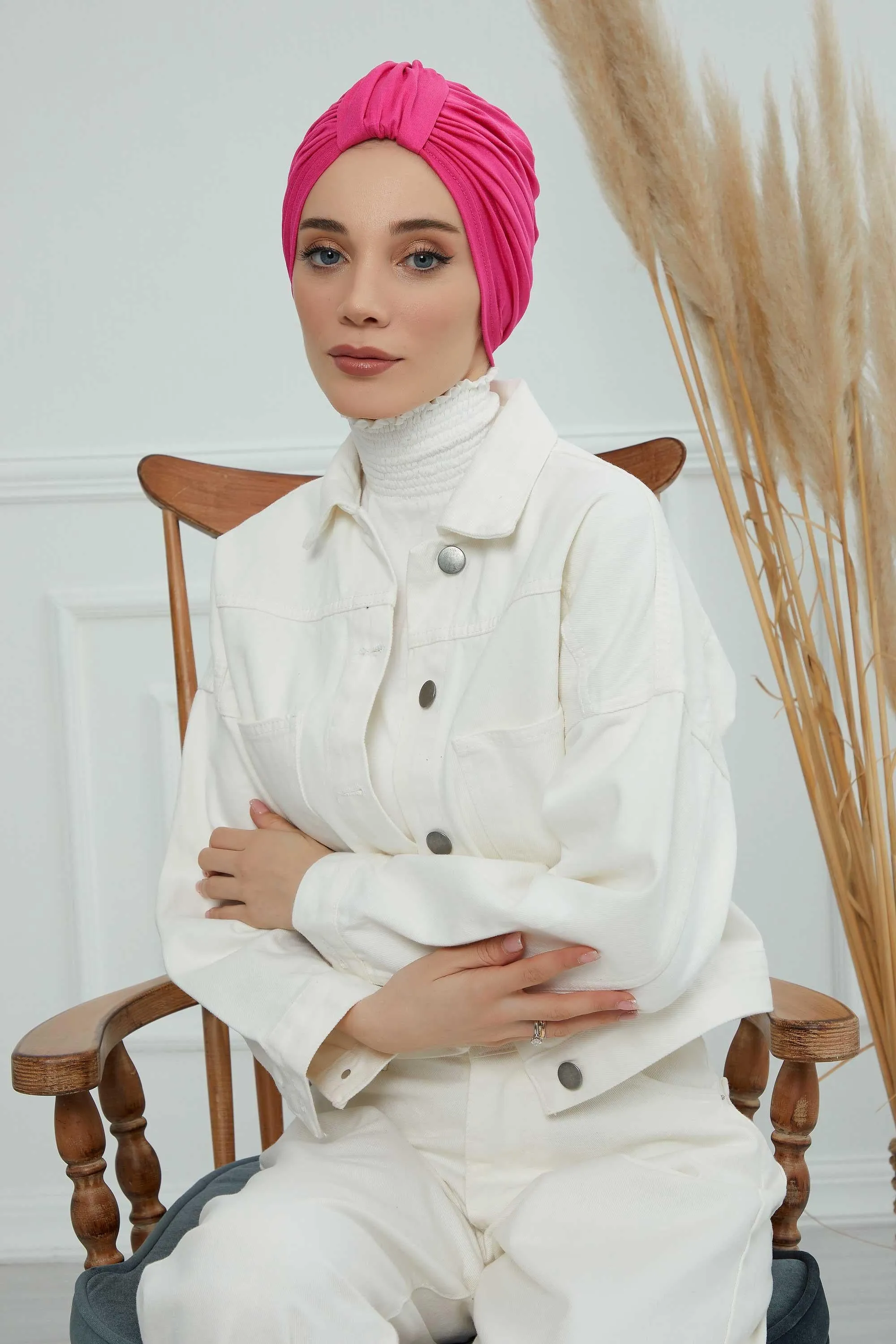 Chic Design Cotton Instant Turban Hijab for Women, Beautiful Pre-tied Turban Bonnet for Women, Trendy Fashionable Cancer Chemo Headwear,B-68