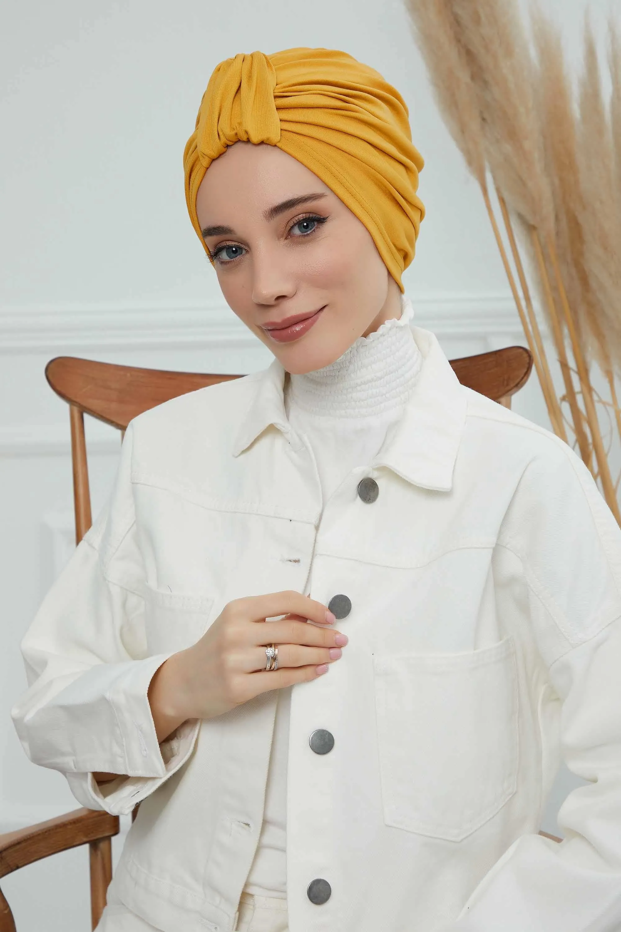 Chic Design Cotton Instant Turban Hijab for Women, Beautiful Pre-tied Turban Bonnet for Women, Trendy Fashionable Cancer Chemo Headwear,B-68