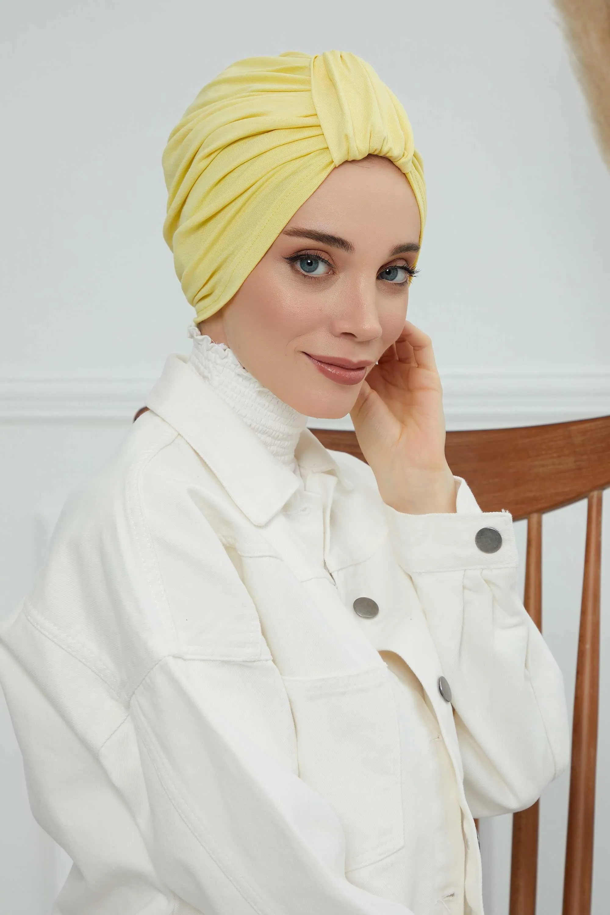 Chic Design Cotton Instant Turban Hijab for Women, Beautiful Pre-tied Turban Bonnet for Women, Trendy Fashionable Cancer Chemo Headwear,B-68