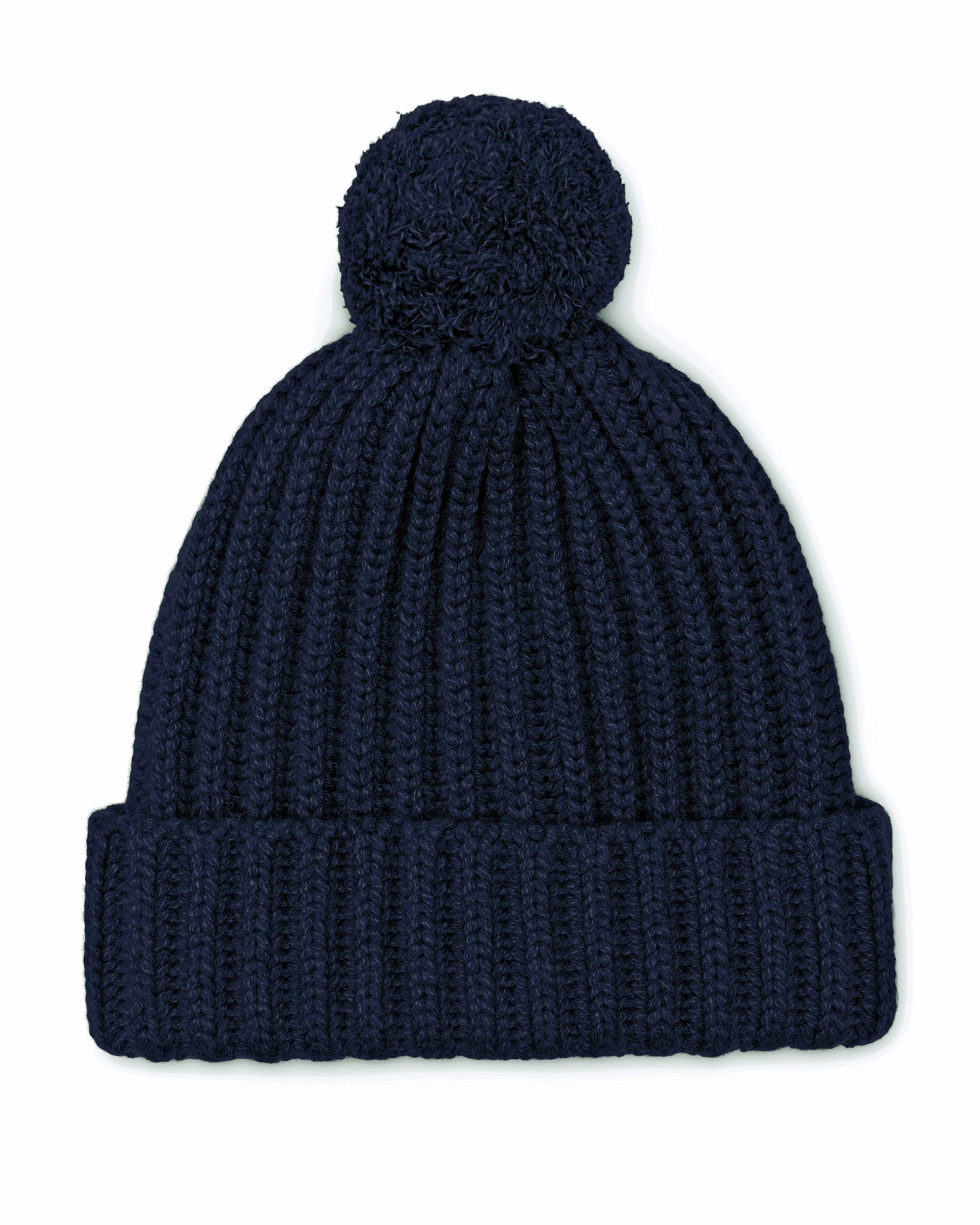 Chunky Ribbed Knit Cashmere Hat With Pom-Pom