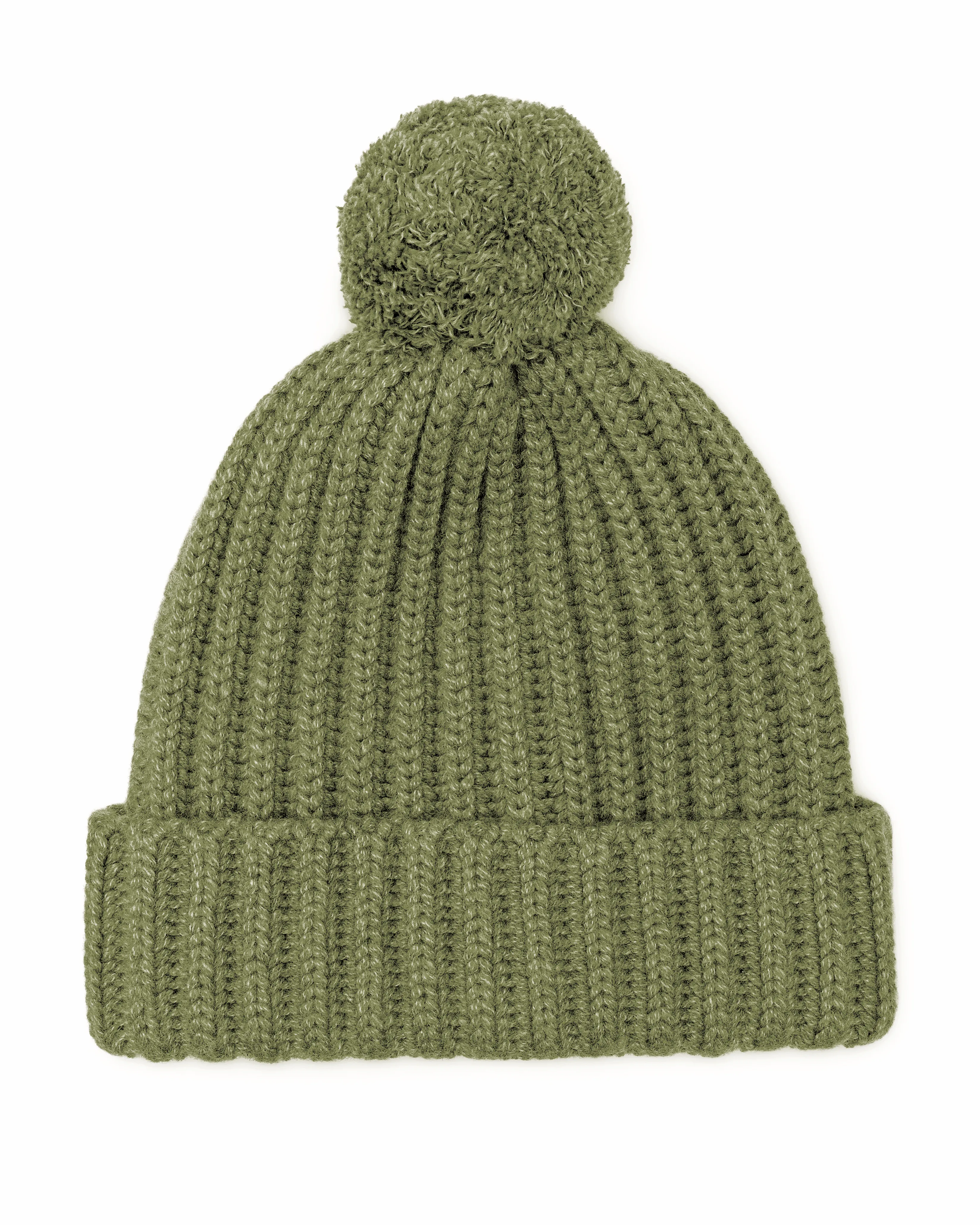 Chunky Ribbed Knit Cashmere Hat With Pom-Pom