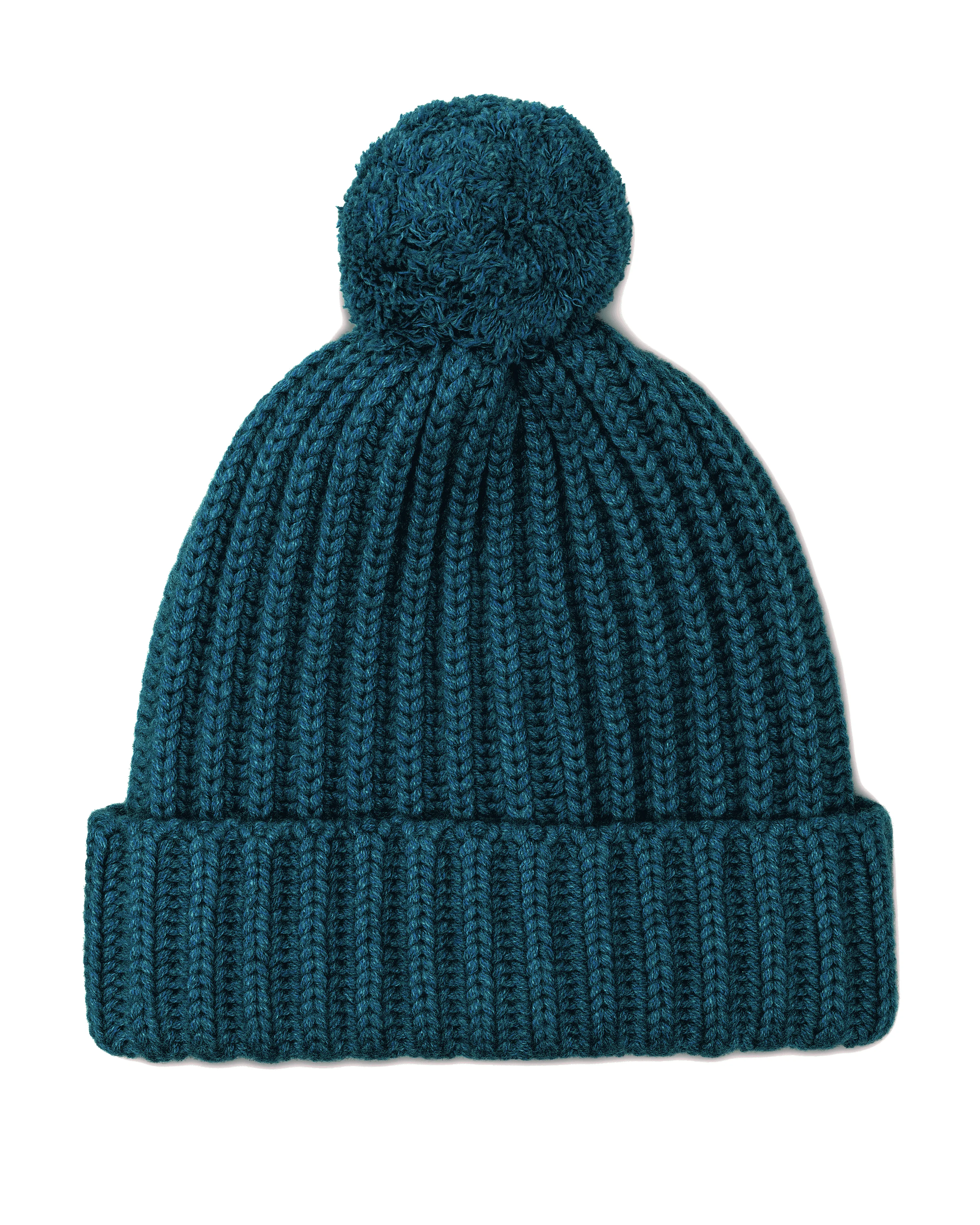 Chunky Ribbed Knit Cashmere Hat With Pom-Pom