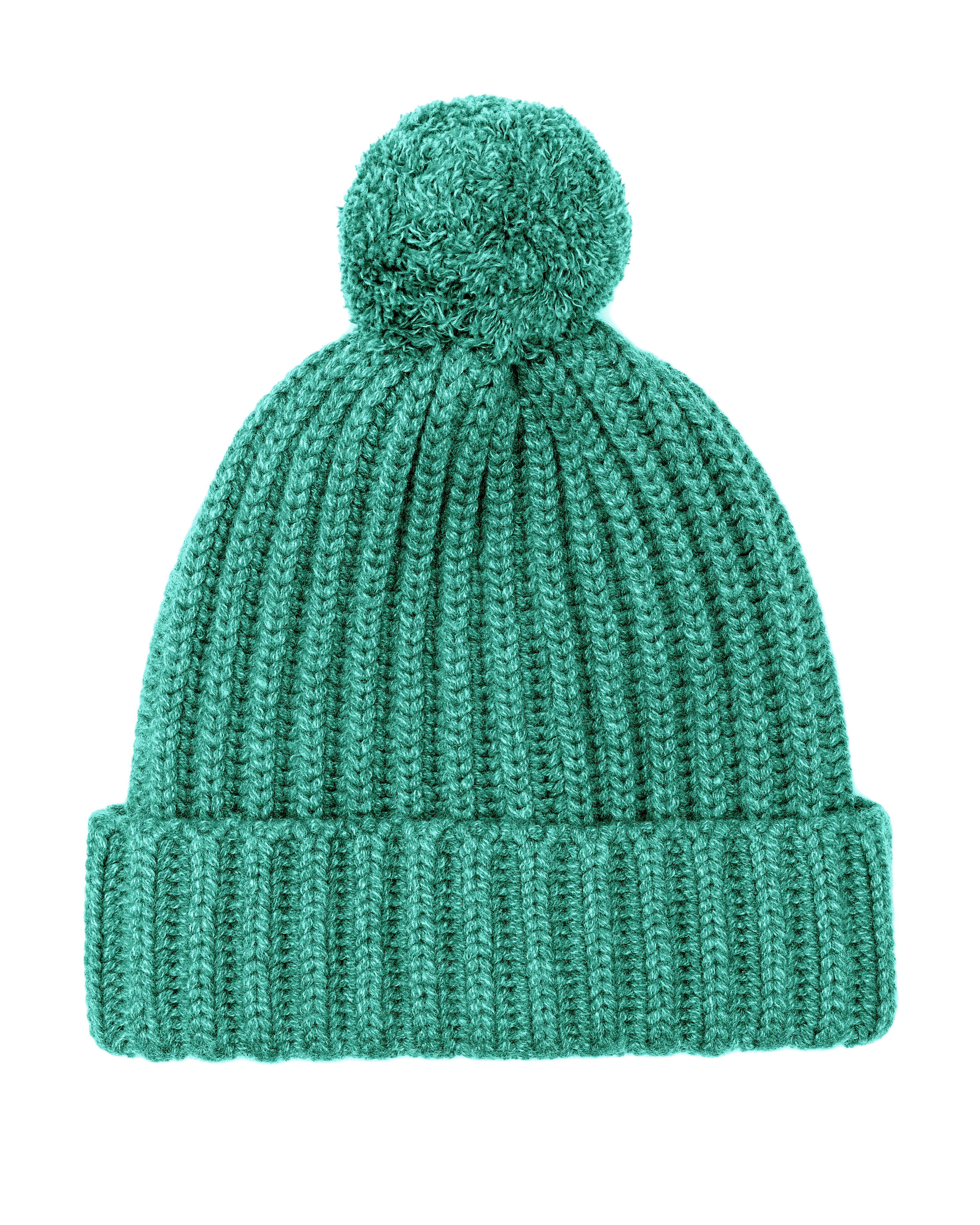 Chunky Ribbed Knit Cashmere Hat With Pom-Pom