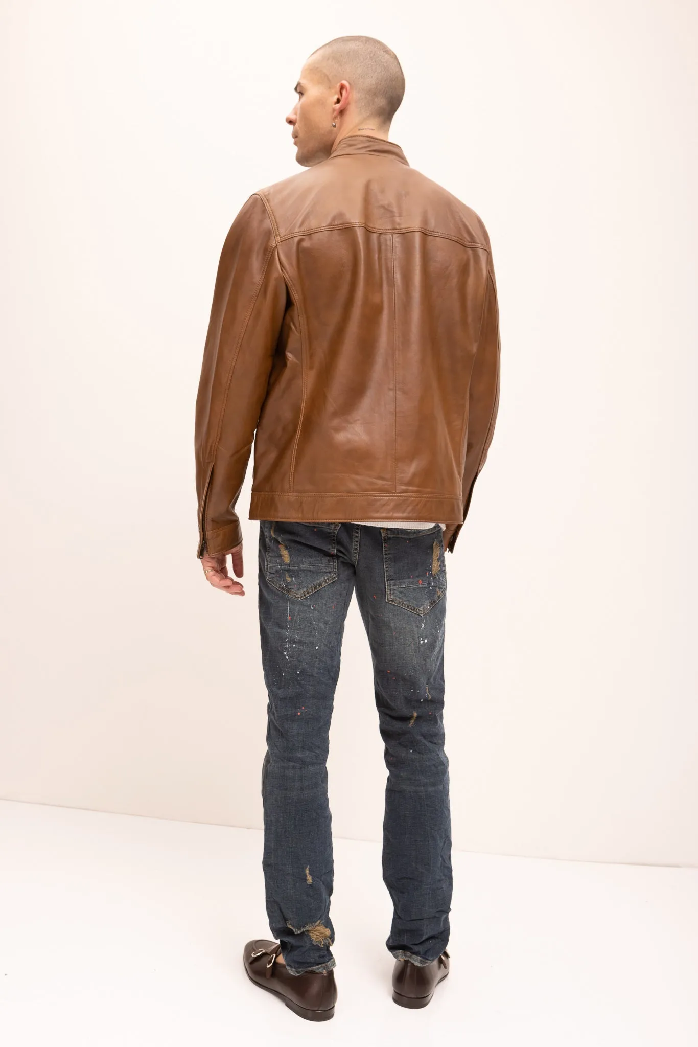 Classic Genuine Leather Jacket - Brown