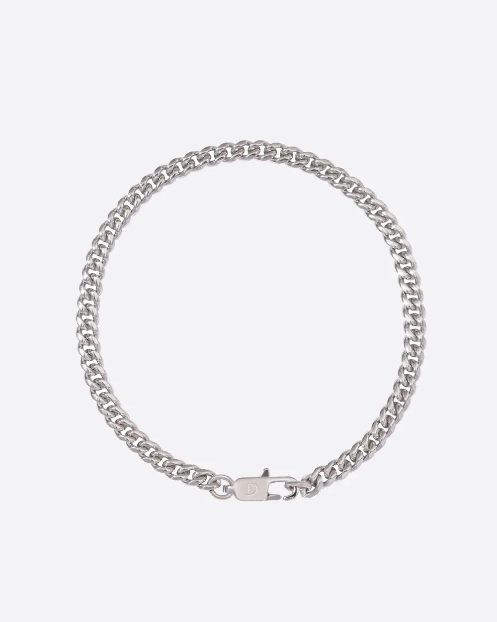 CLEAN CUBANA BRACELET. - 4MM WHITE GOLD