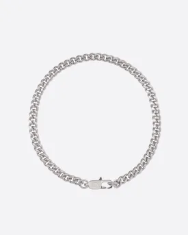 CLEAN CUBANA BRACELET. - 4MM WHITE GOLD