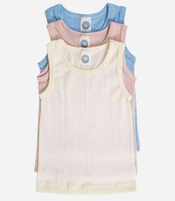 Cosilana Organic Cotton/Wool/Silk Singlet, Rose Melange