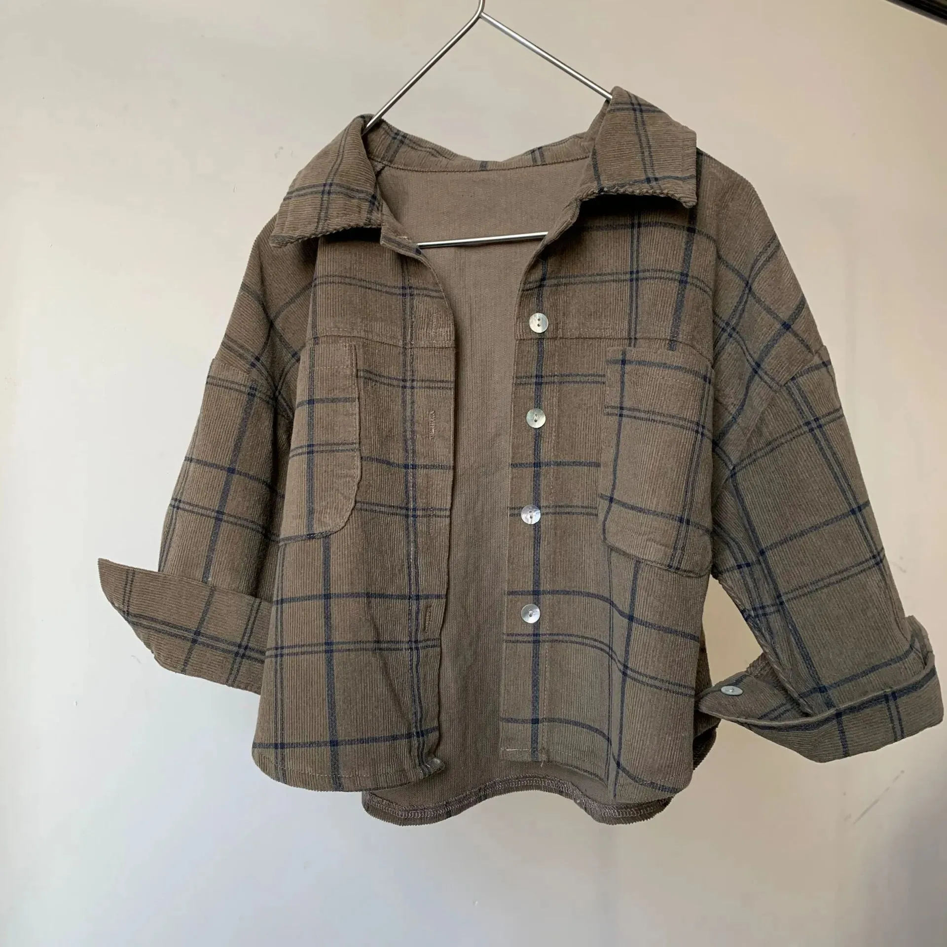 Cozy Cream & Grey Checked Flannel Shirt for Boys