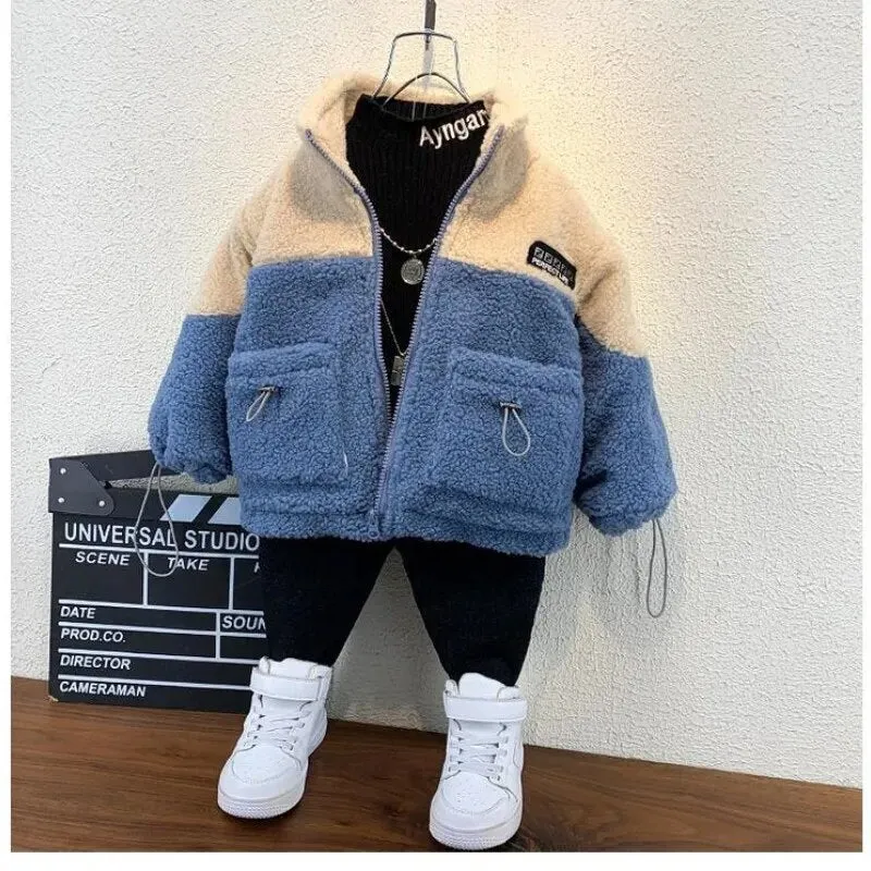 Cozy Smiley Zip-Up Wool Jacket