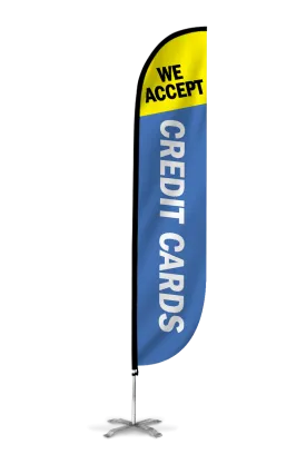 Credit Cards Accepted Feather Flag 12ft