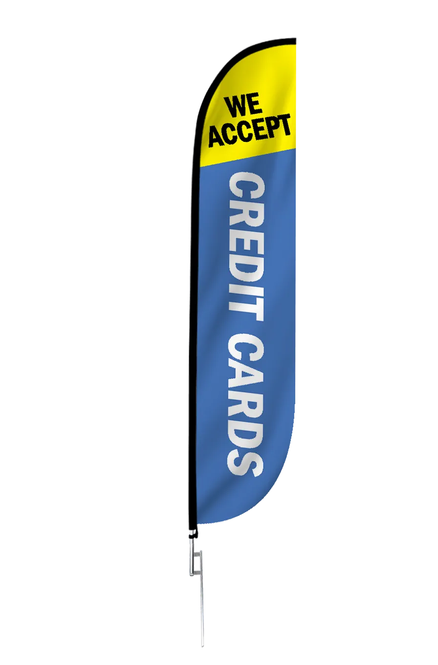 Credit Cards Accepted Feather Flag 12ft