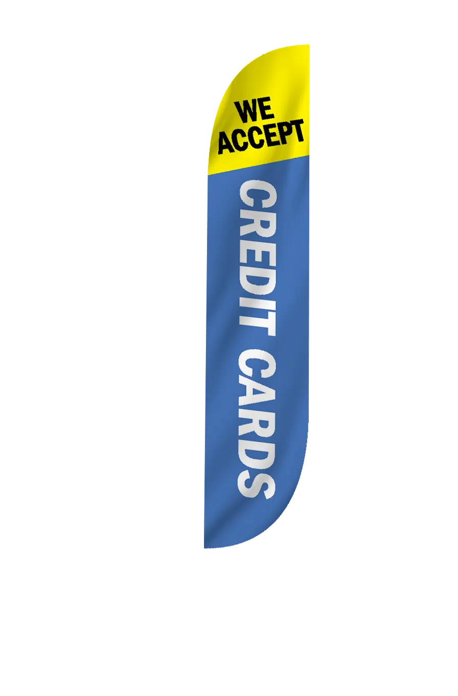 Credit Cards Accepted Feather Flag 12ft