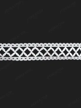 Criss-Cross Design White Lace Trim