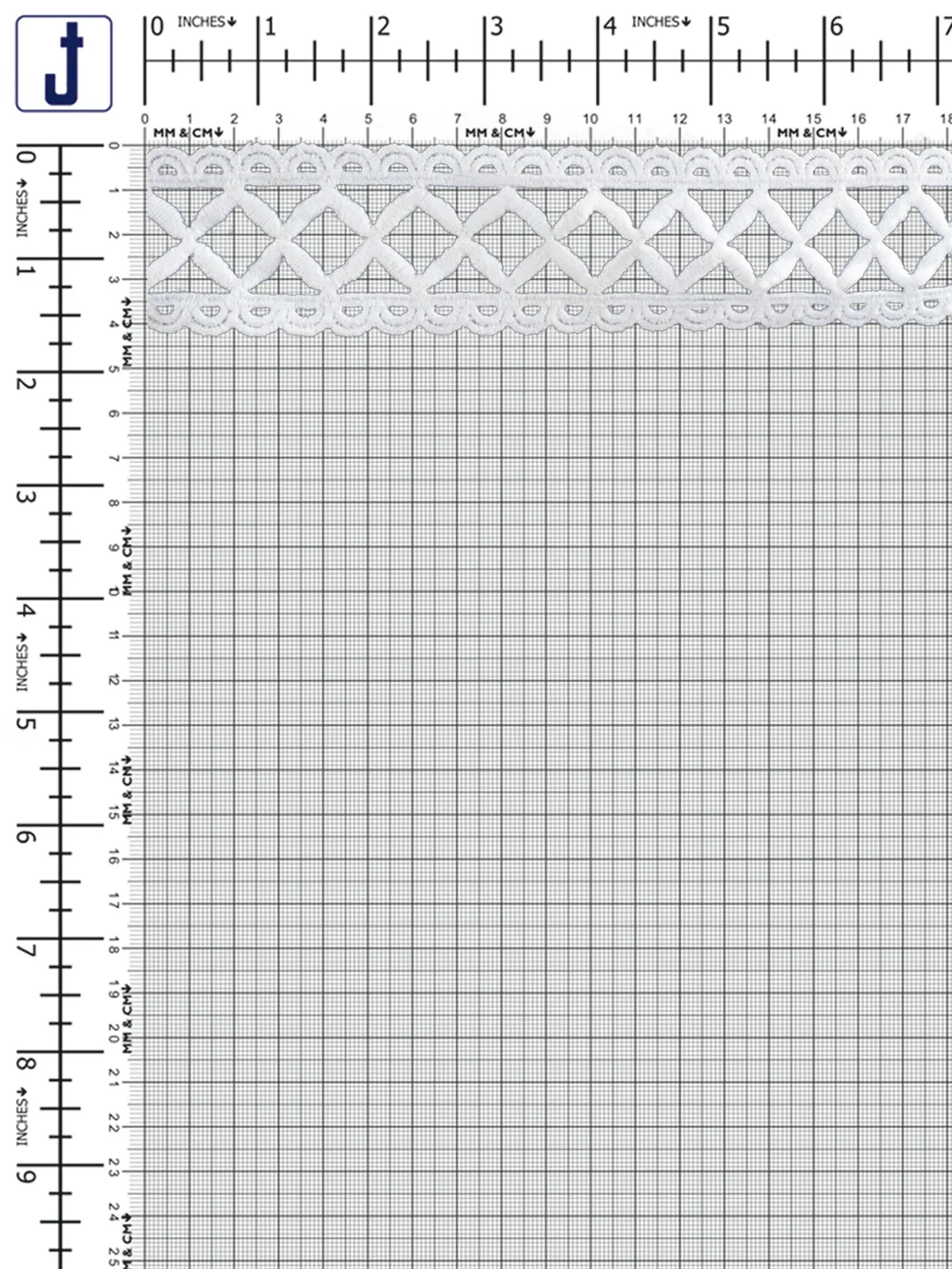 Criss-Cross Design White Lace Trim