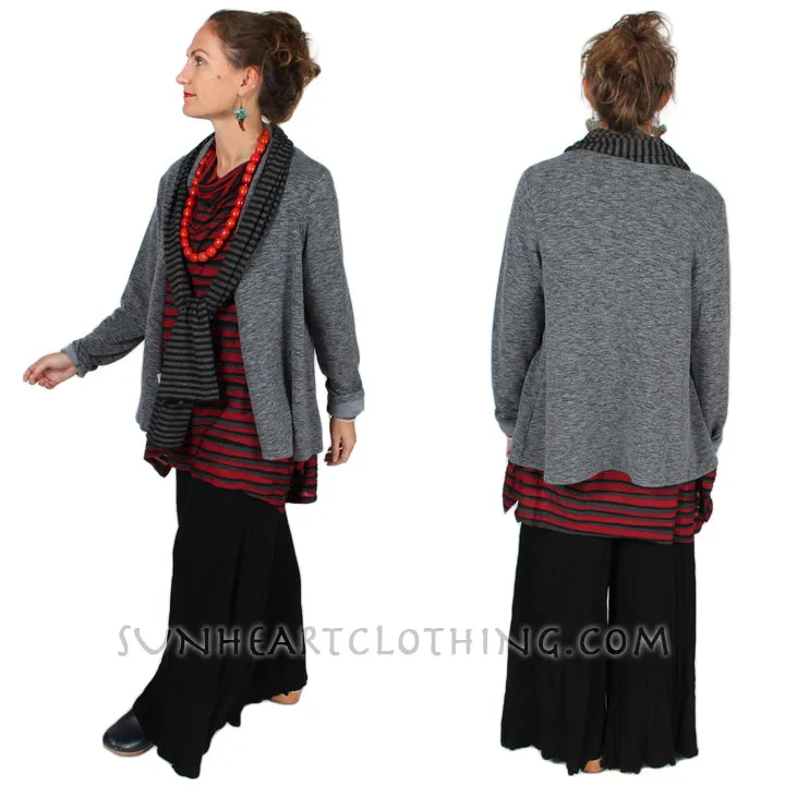 Cut-Loose Draped Cardigan Jacket Sophisticated Casual Plus Sml-2x